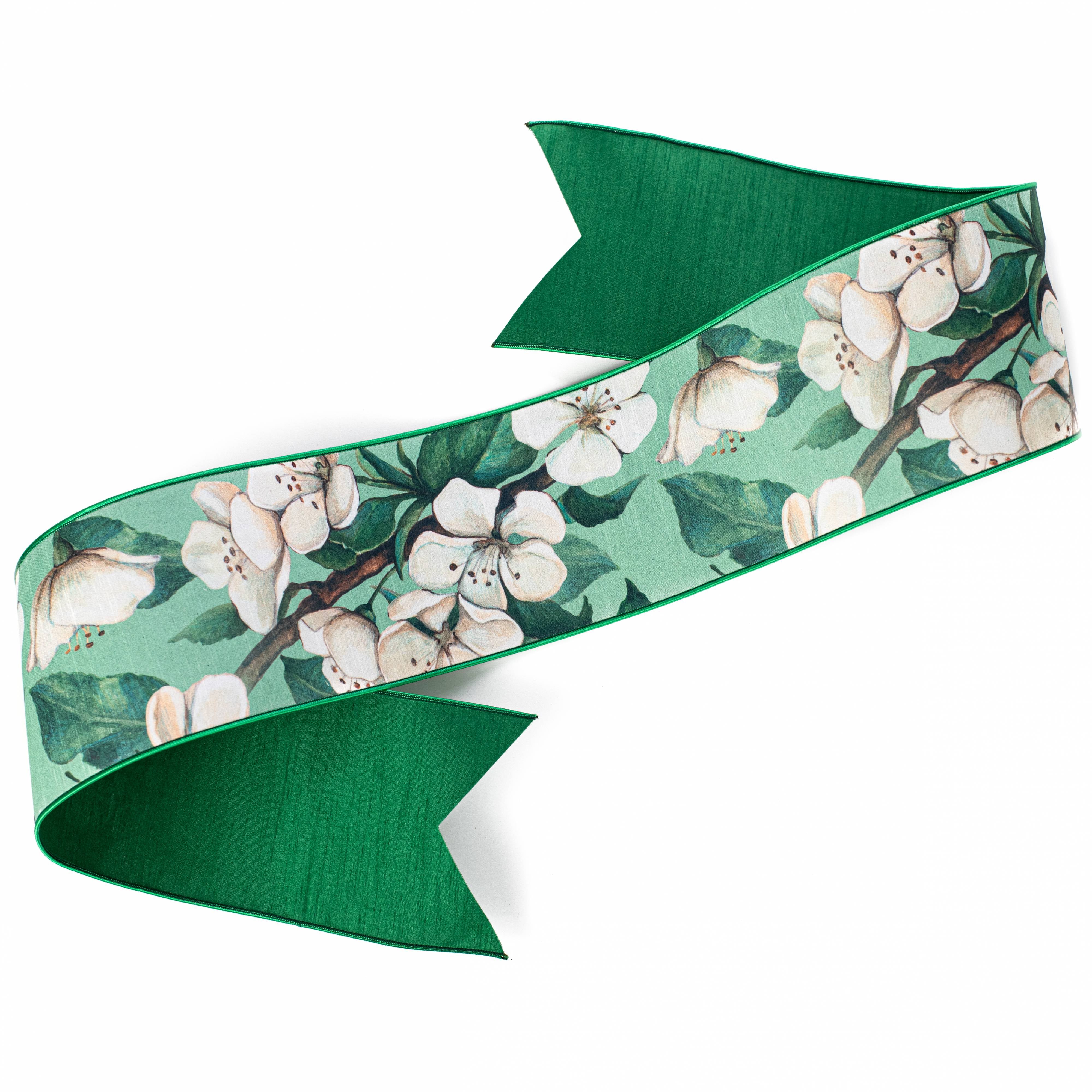 [D Stevens] 6" Dupioni Apple Blossom Ribbon Sash Item Number: 05-1058