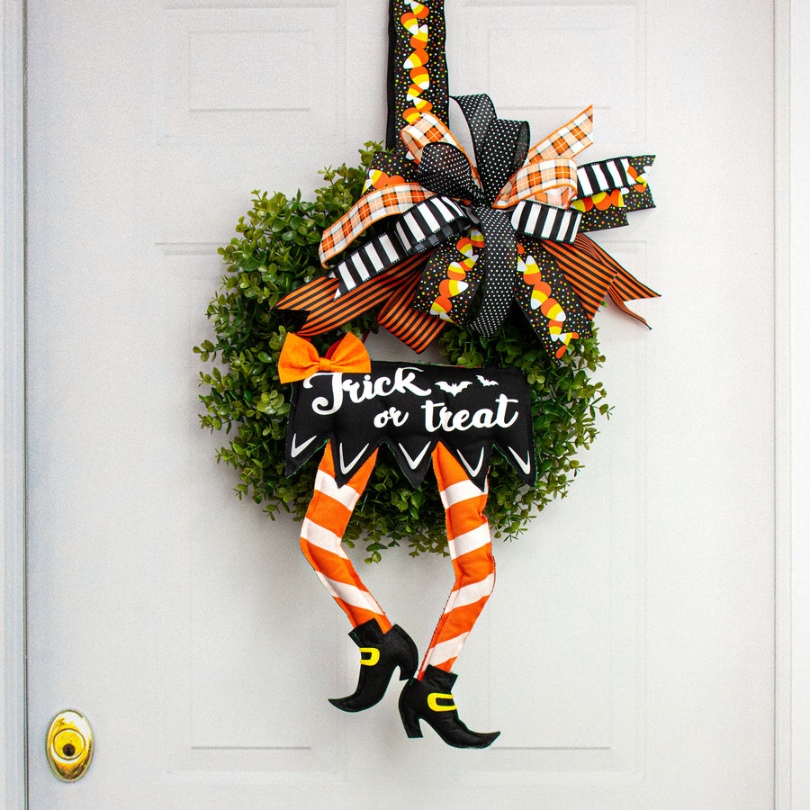 18" Double Sided Fabric Elf-Witch Legs Sign