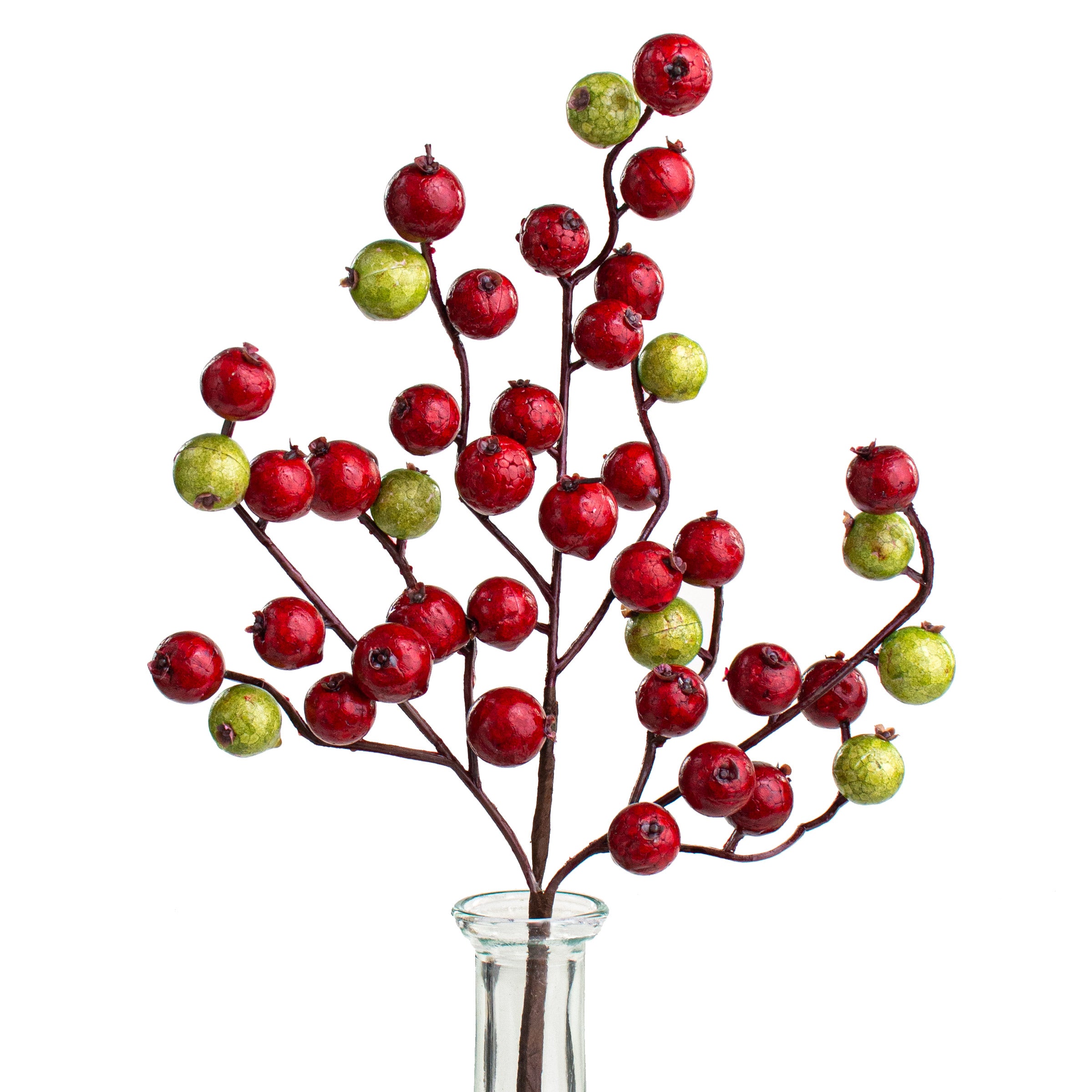 12" Crabapple Berry Pick: Red & Lime Green