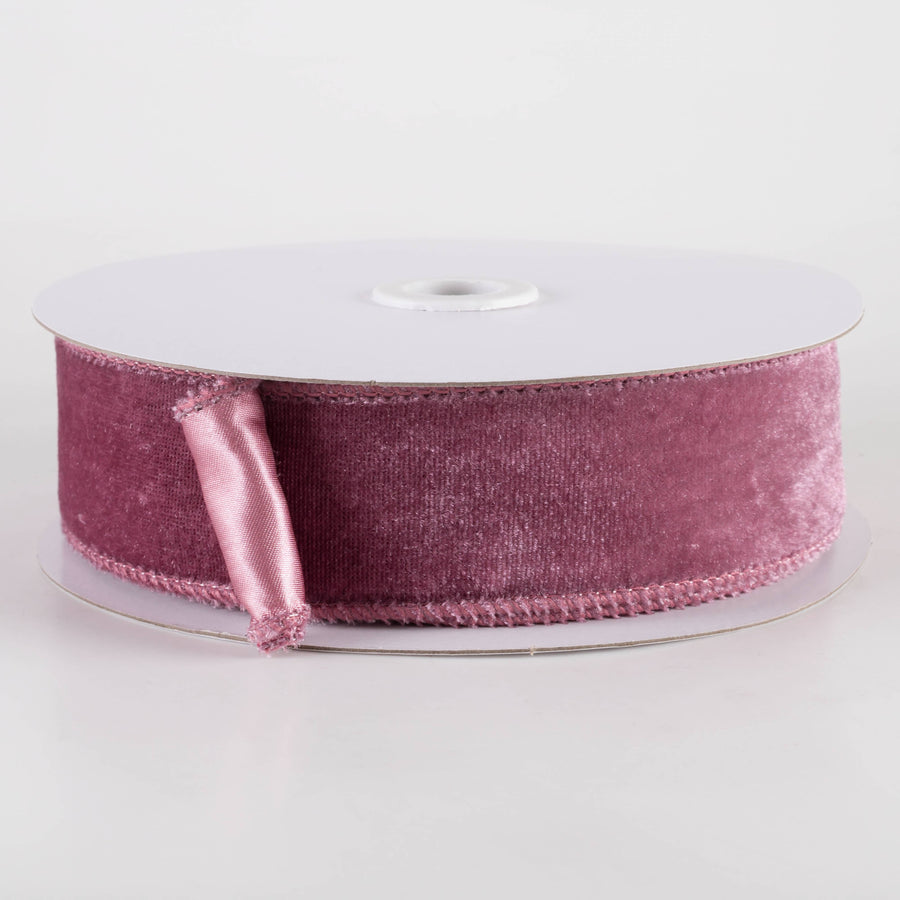 1.5" Deluxe Velvet Satin Backing Ribbon: Dusty Rose (10 Yards)