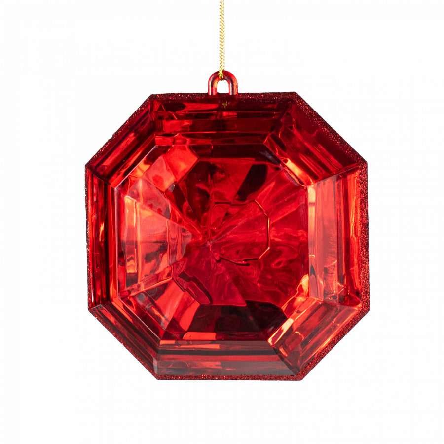 6" Jewel Gem Ornament: Red