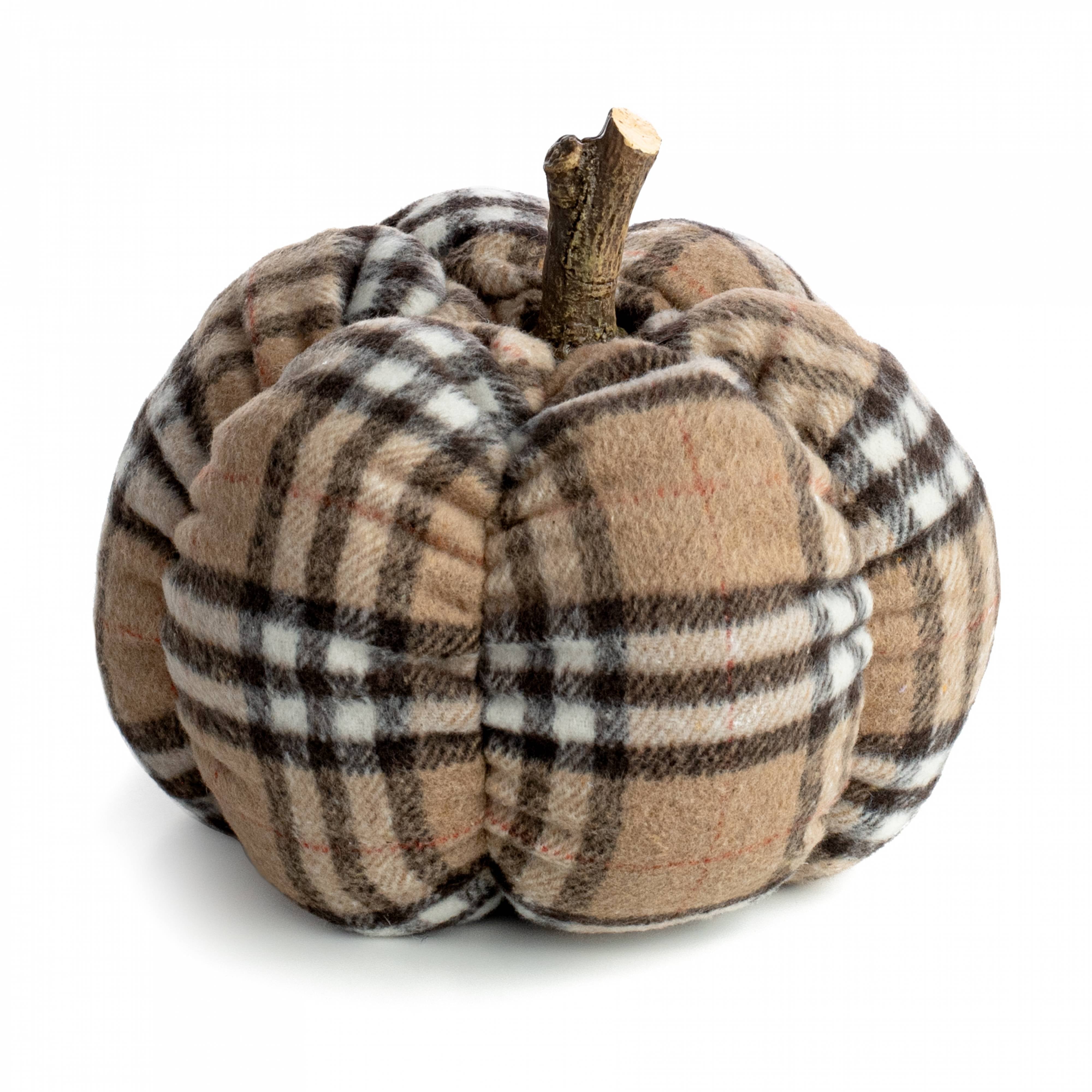 7" Plush Pumpkin: Luxury Plaid