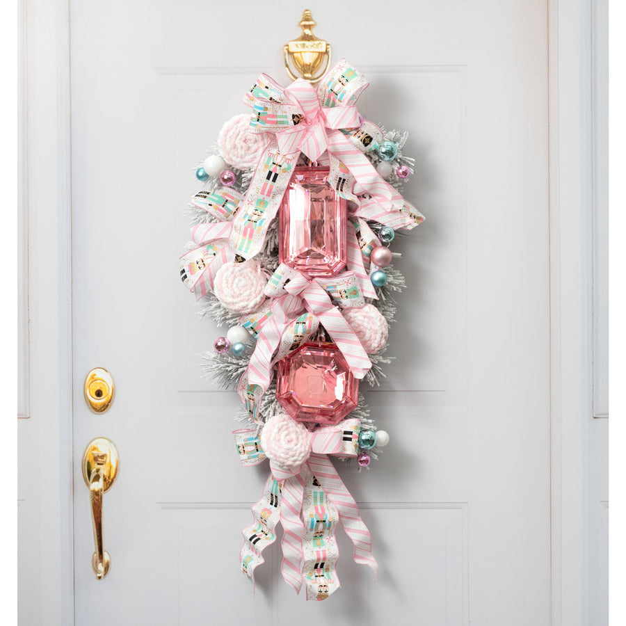 7.75" Tall Jewel Gem Ornament: Pink