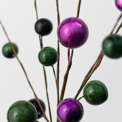 16" Metallic Balls Spray: Black, Green & Purple