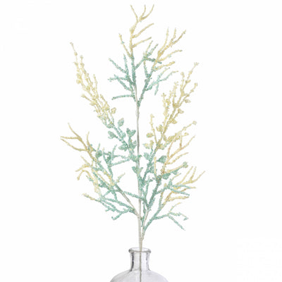 28" Pearl & Bead Coral Spray: Cream & Mint