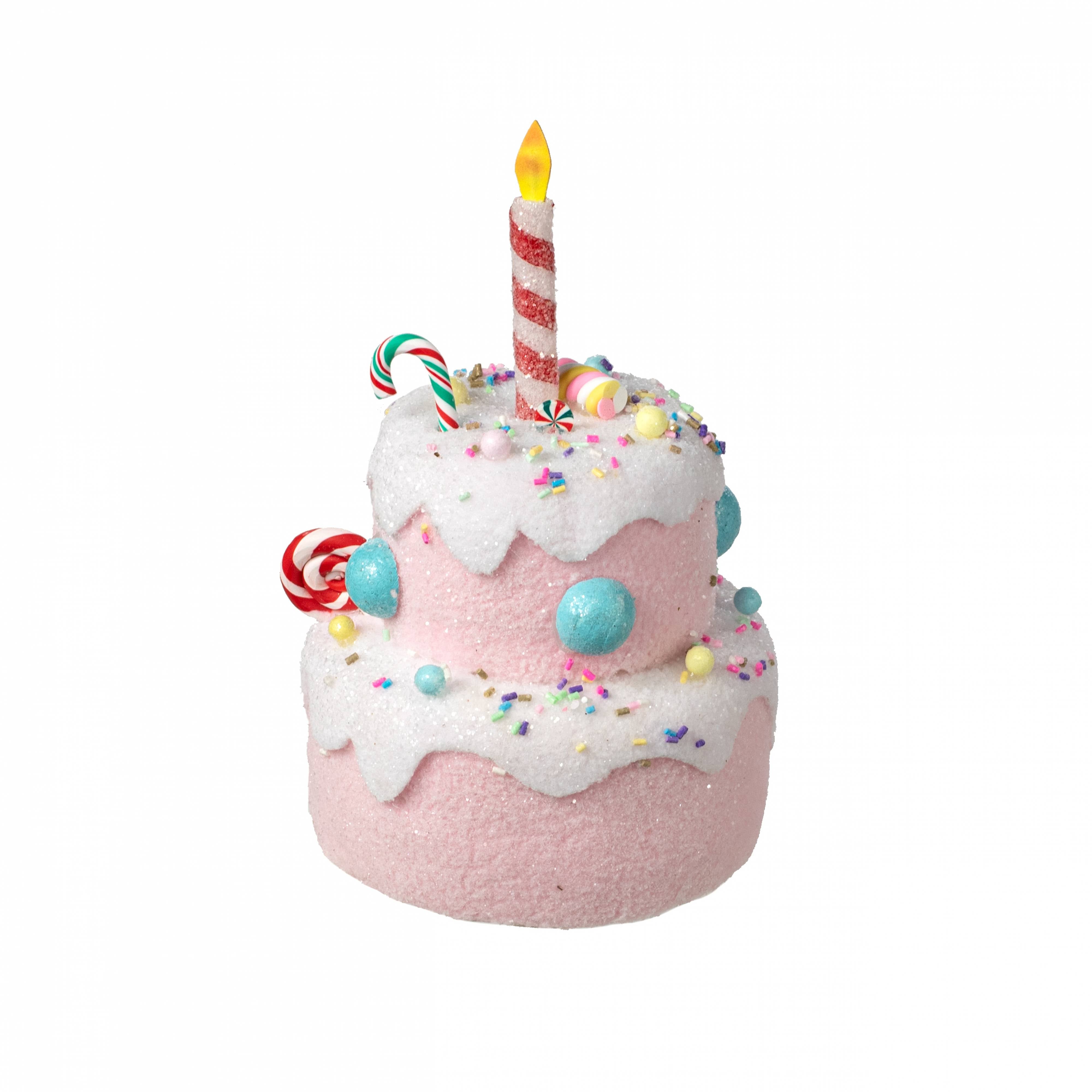 8" Plush Fabric Candy Cake Decor: Pink