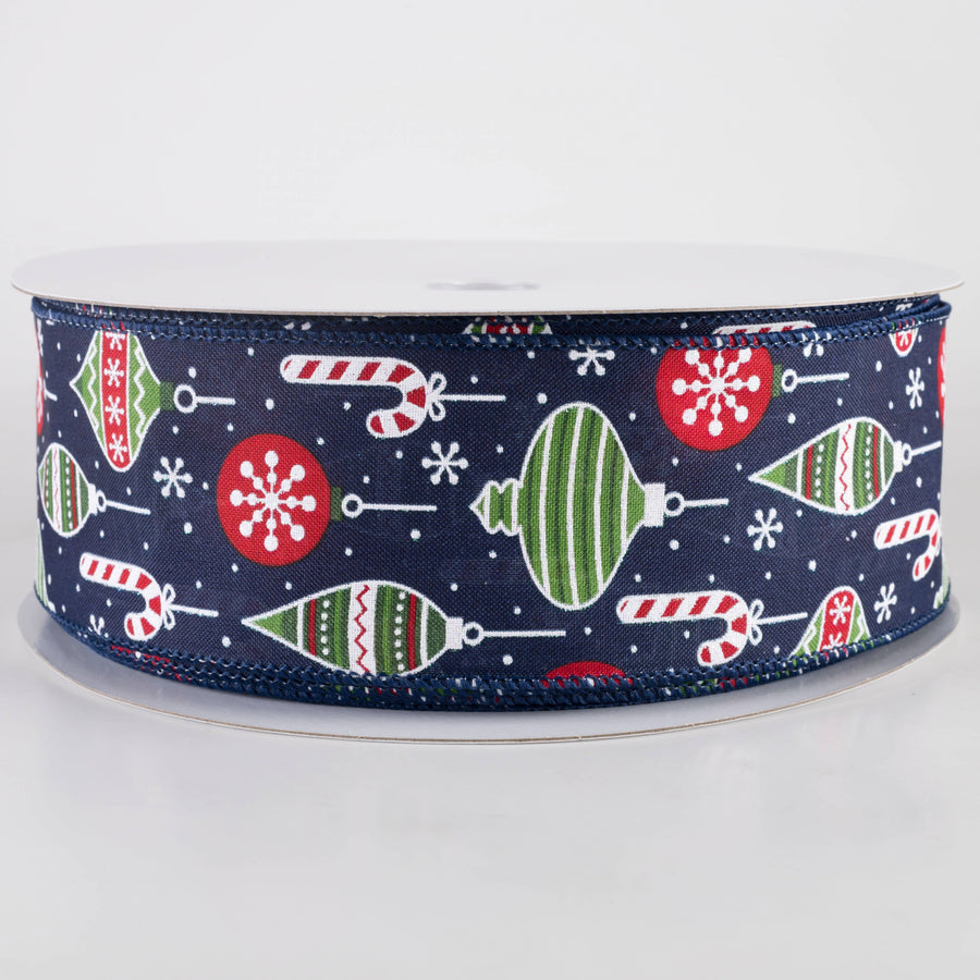 2.5" Hanging Christmas Ornaments Ribbon: Navy (50 Yards)