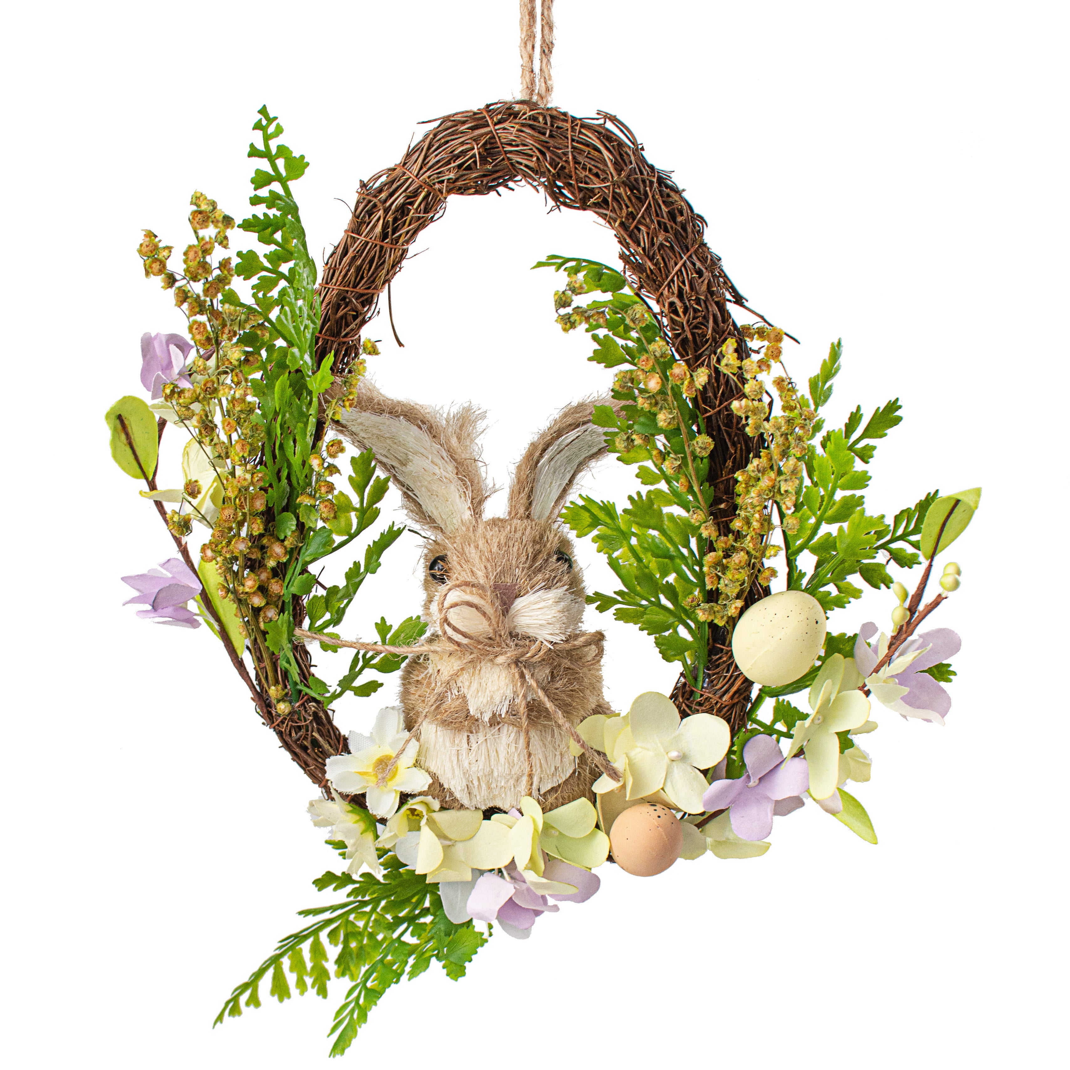 8.5" Easter Bunny In Wreath Ornament Item Number: 119047