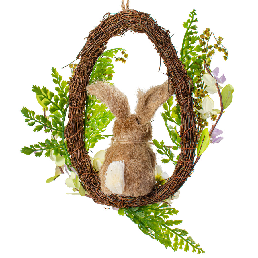 8.5" Easter Bunny In Wreath Ornament detail photo 3
