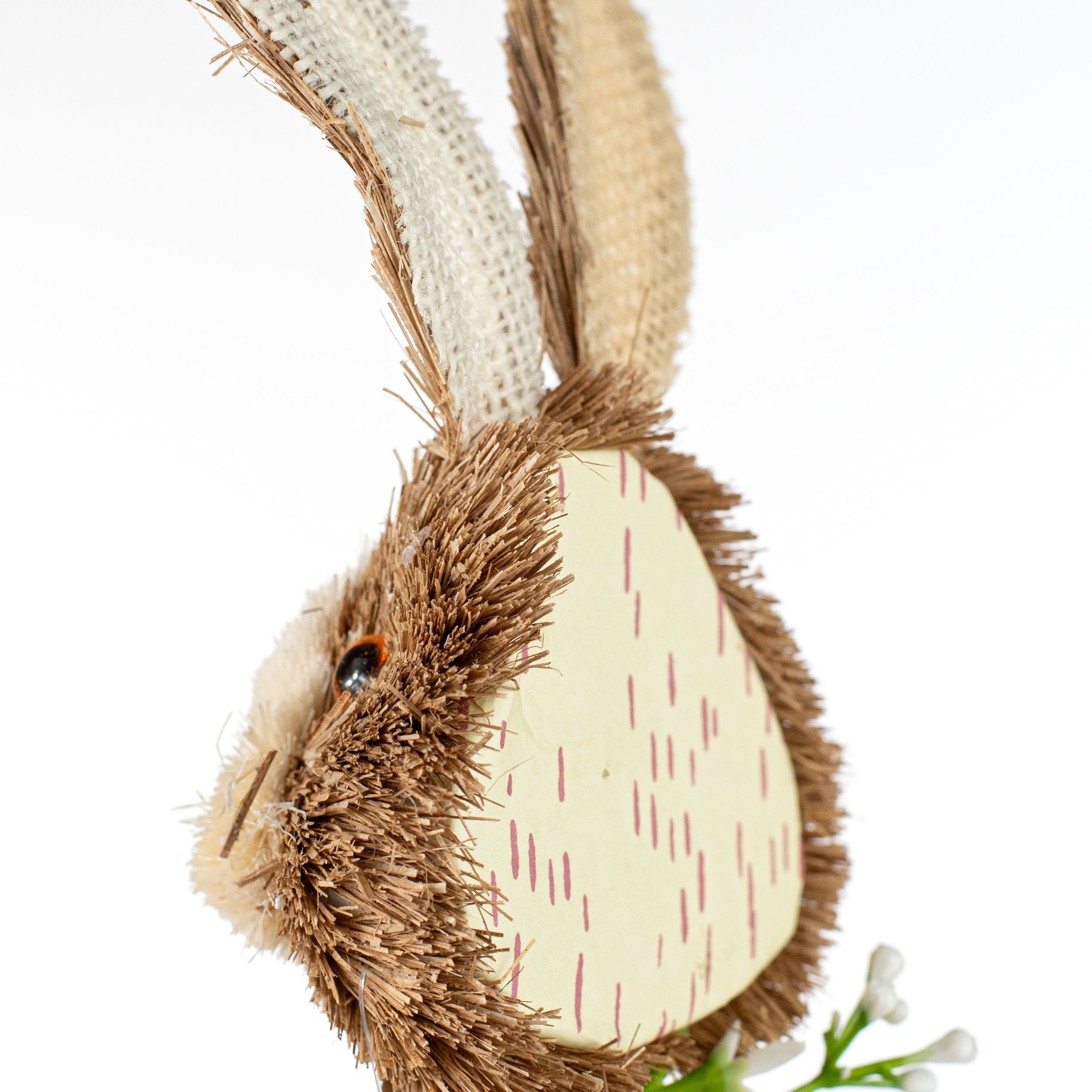 13" Easter Bunny Natural Sisal Head Pick detail photo 3