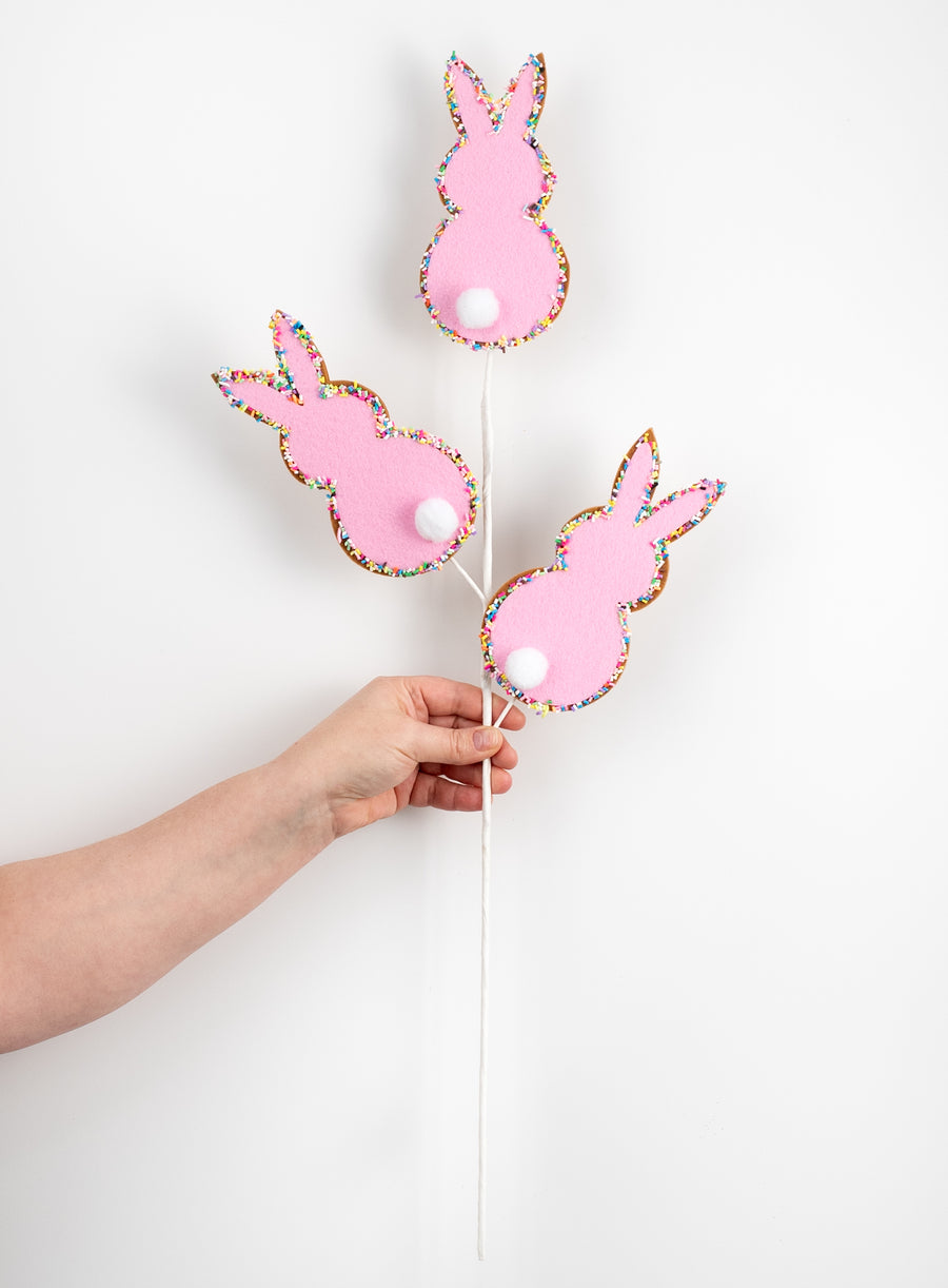 27" Easter Bunny Sprinkle Cookie Spray: Pink detail photo 3