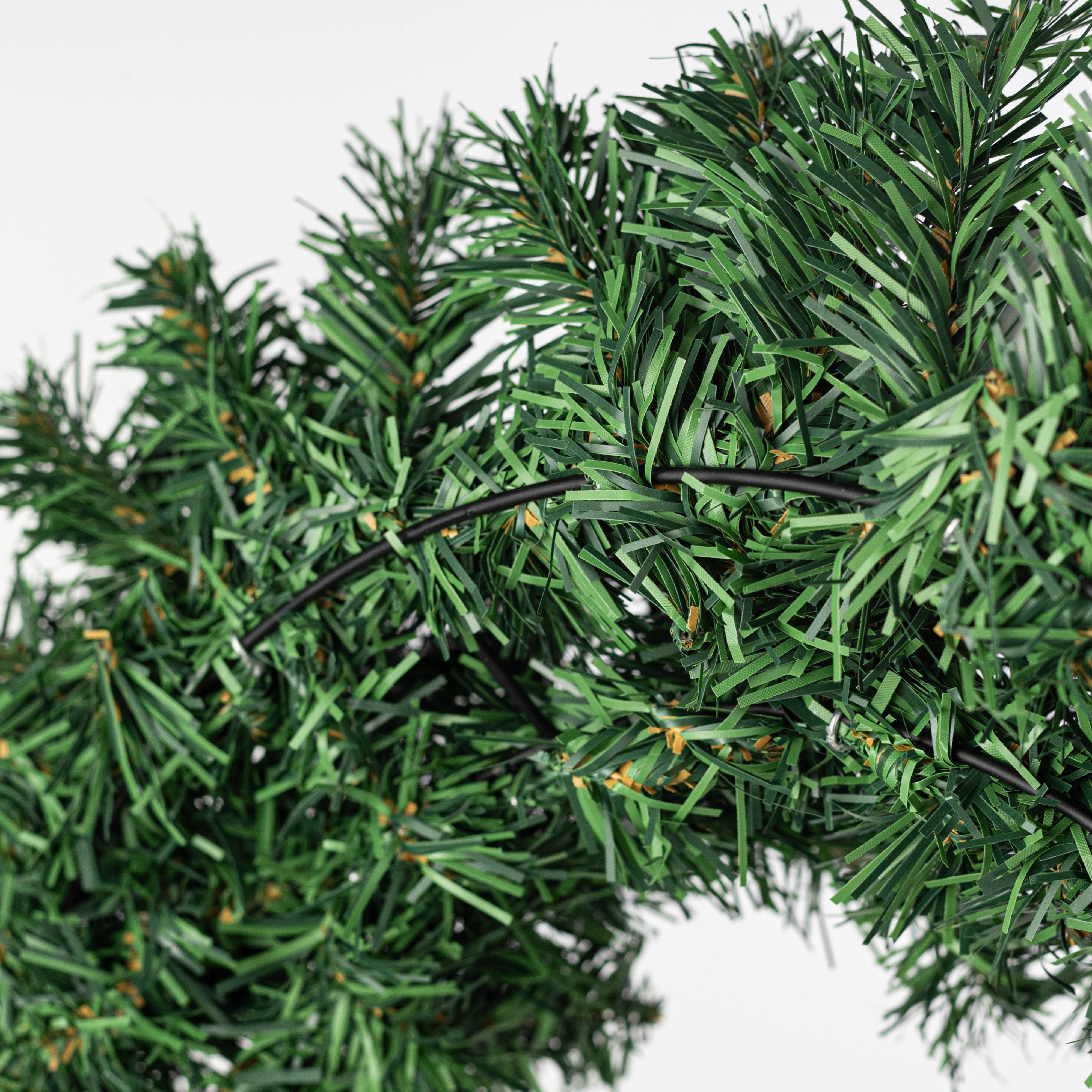 20" Pine PVC Wreath: Two-Tone Green