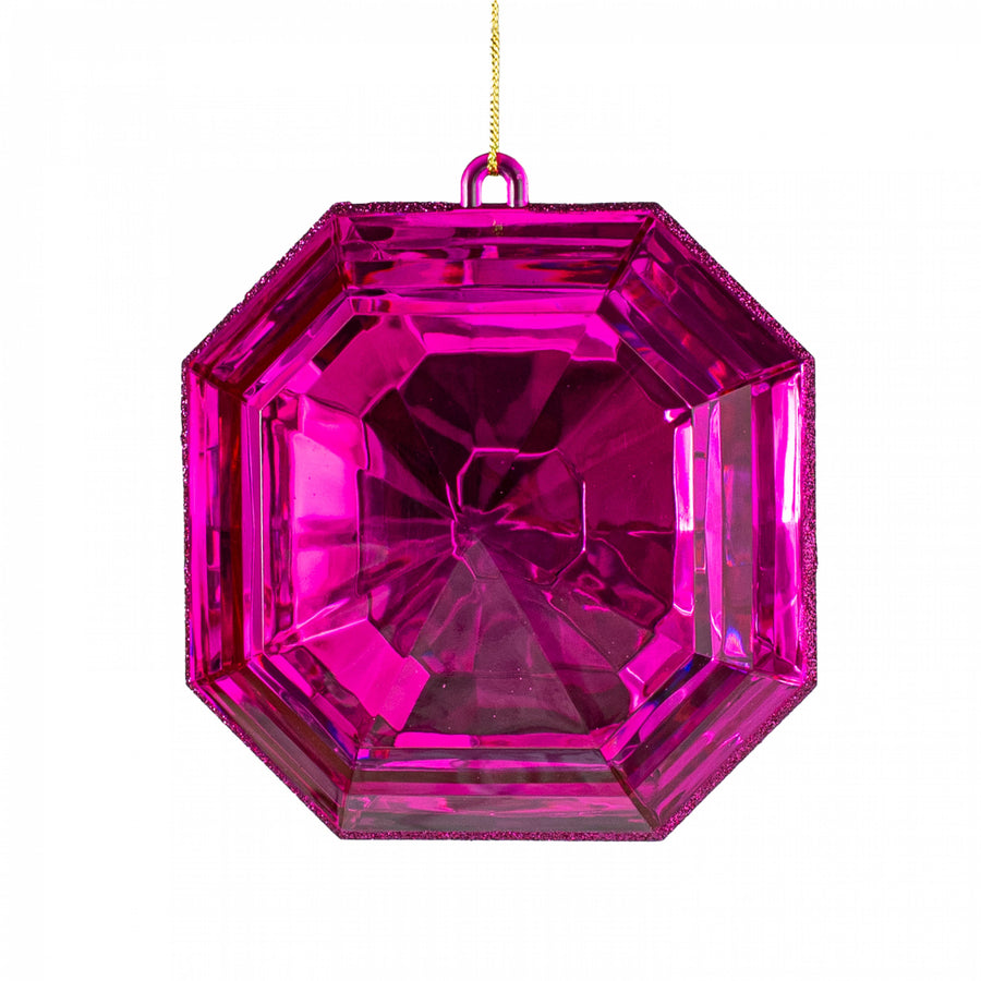 6" Jewel Gem Ornament: Fuchsia Pink