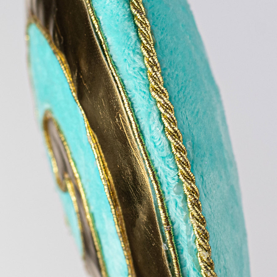 20" Golden Metallic Lollipop Pick: Aqua Blue