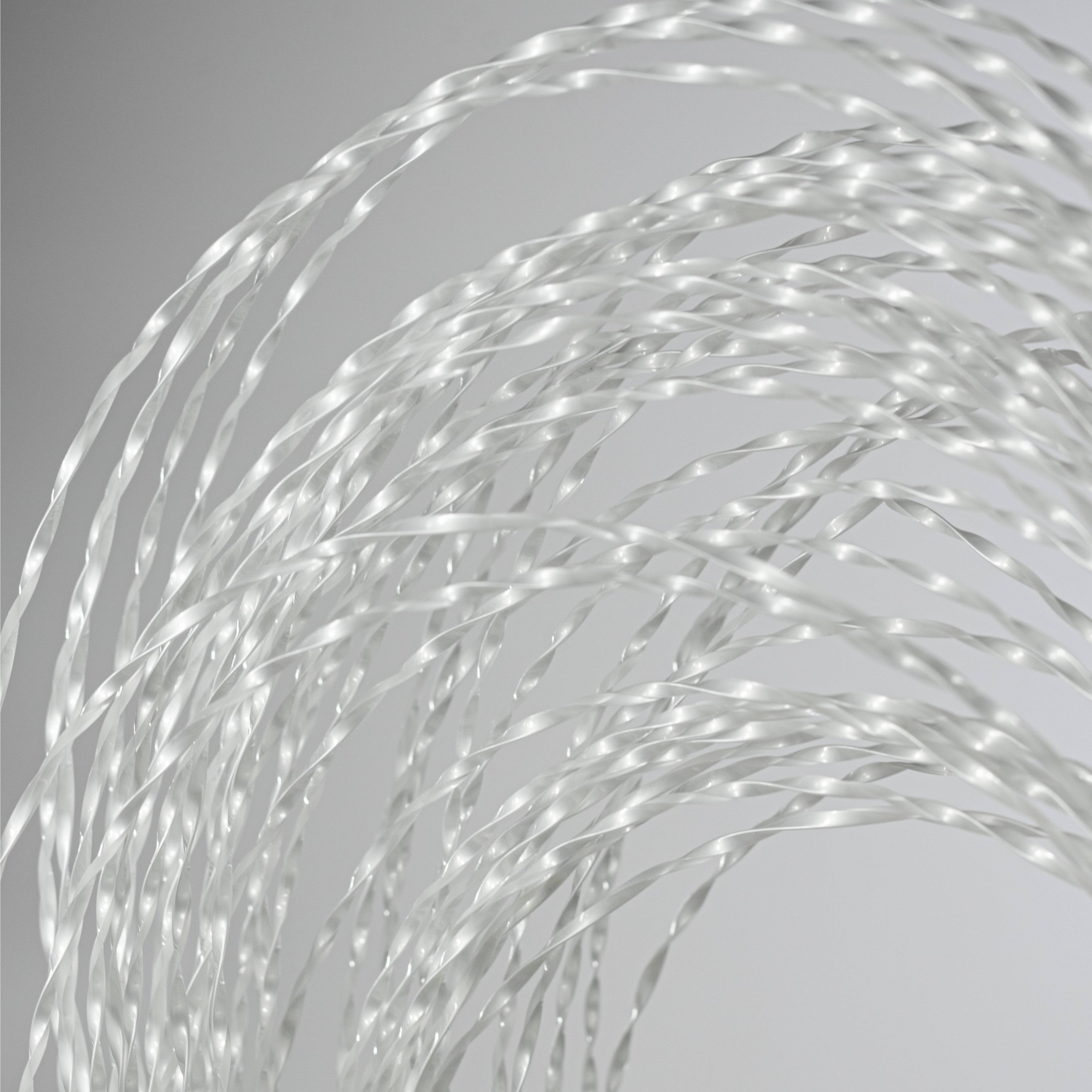 48" Twisted Grass Spray: White
