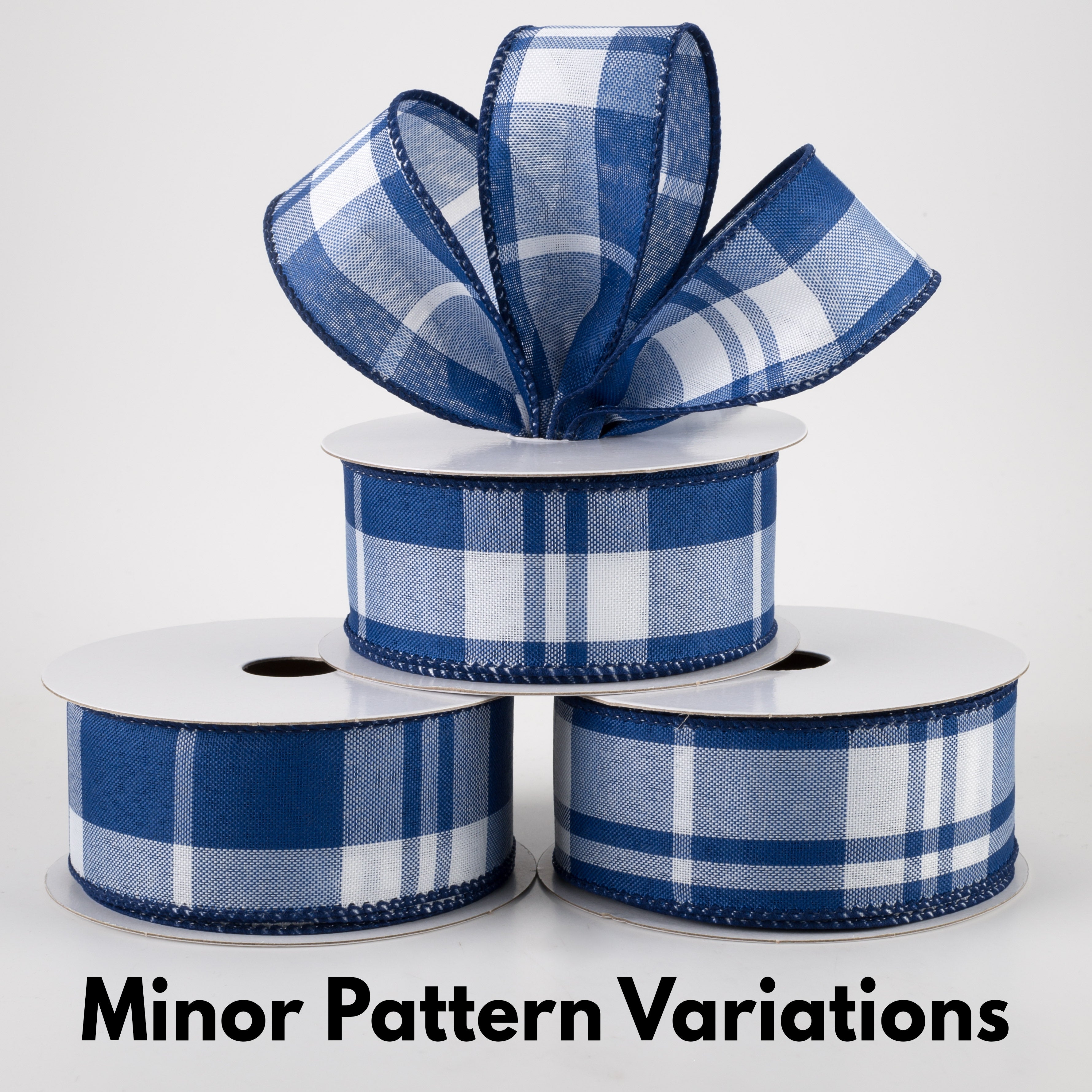 1.5" Eday Plaid Ribbon: Blue & White (10 Yards) Lifestyle Photo