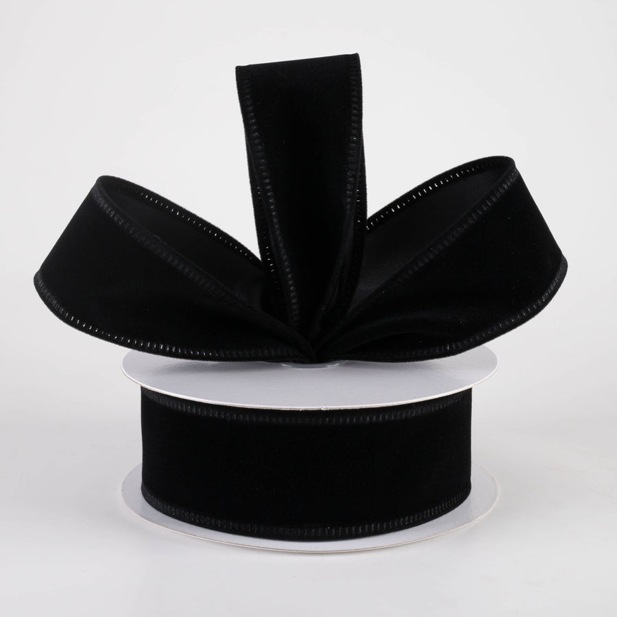 1.5" Value Velvet Ribbon: Black (10 Yards)