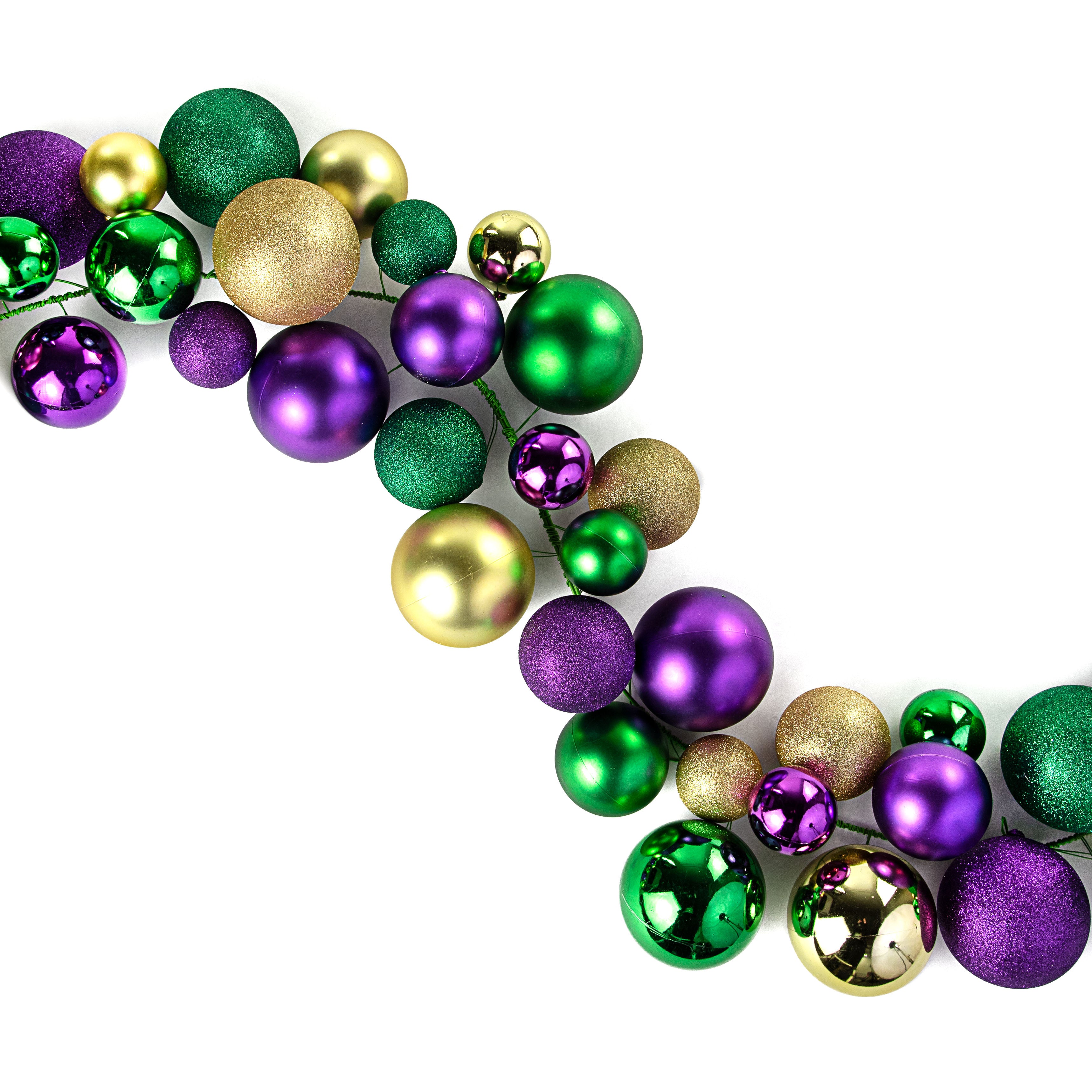 6' Effortless Mardi Gras Ornament Garland Item Number: HG403758