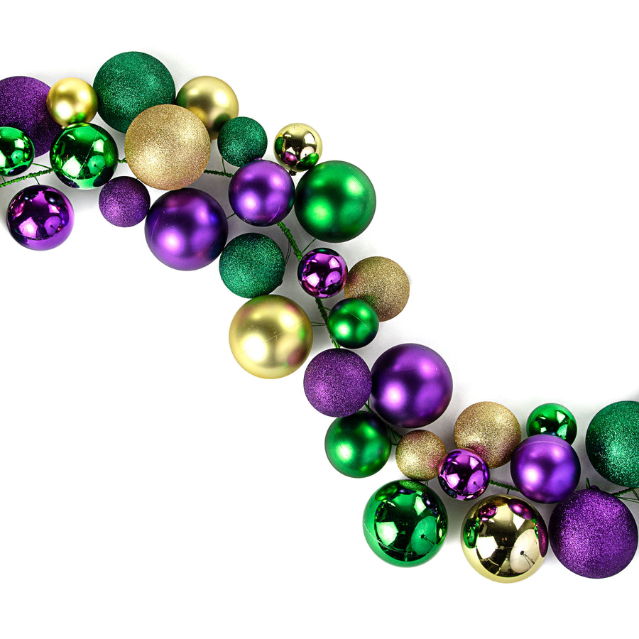 6' Effortless Mardi Gras Ornament Garland Item Number: HG403758