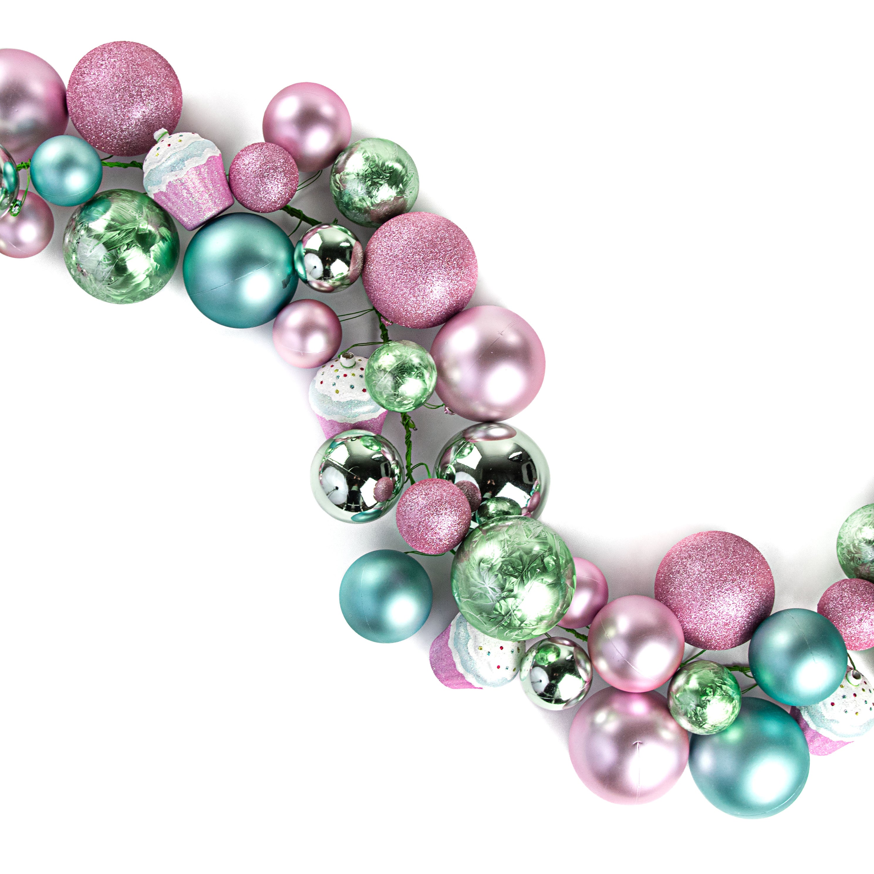 6' Effortless Ornament Garland: Icy Pink, Turquoise, Mint Item Number: XG9115WM