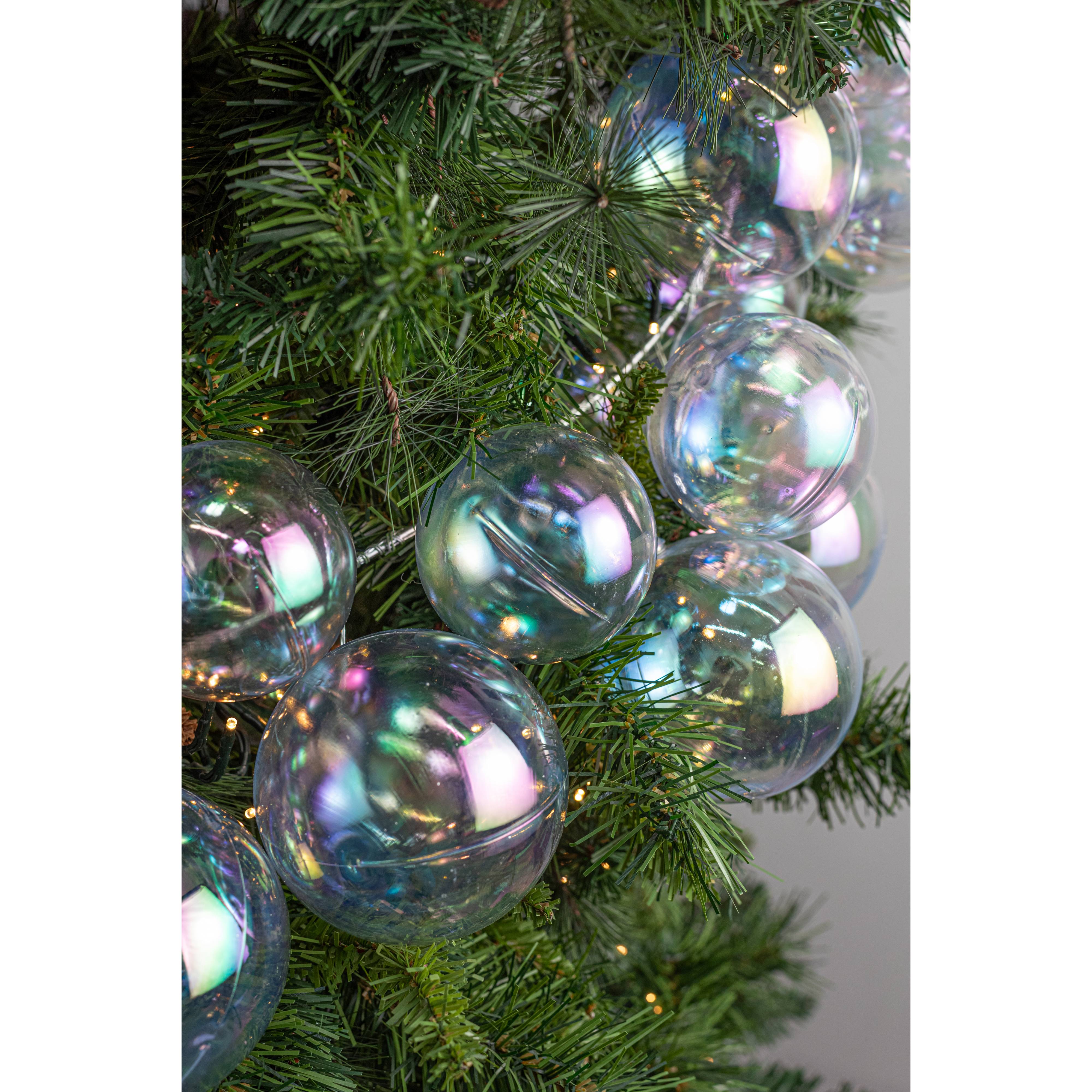 6' Effortless Ornament Garland: Iridescent Clear Bubbles detail photo 6