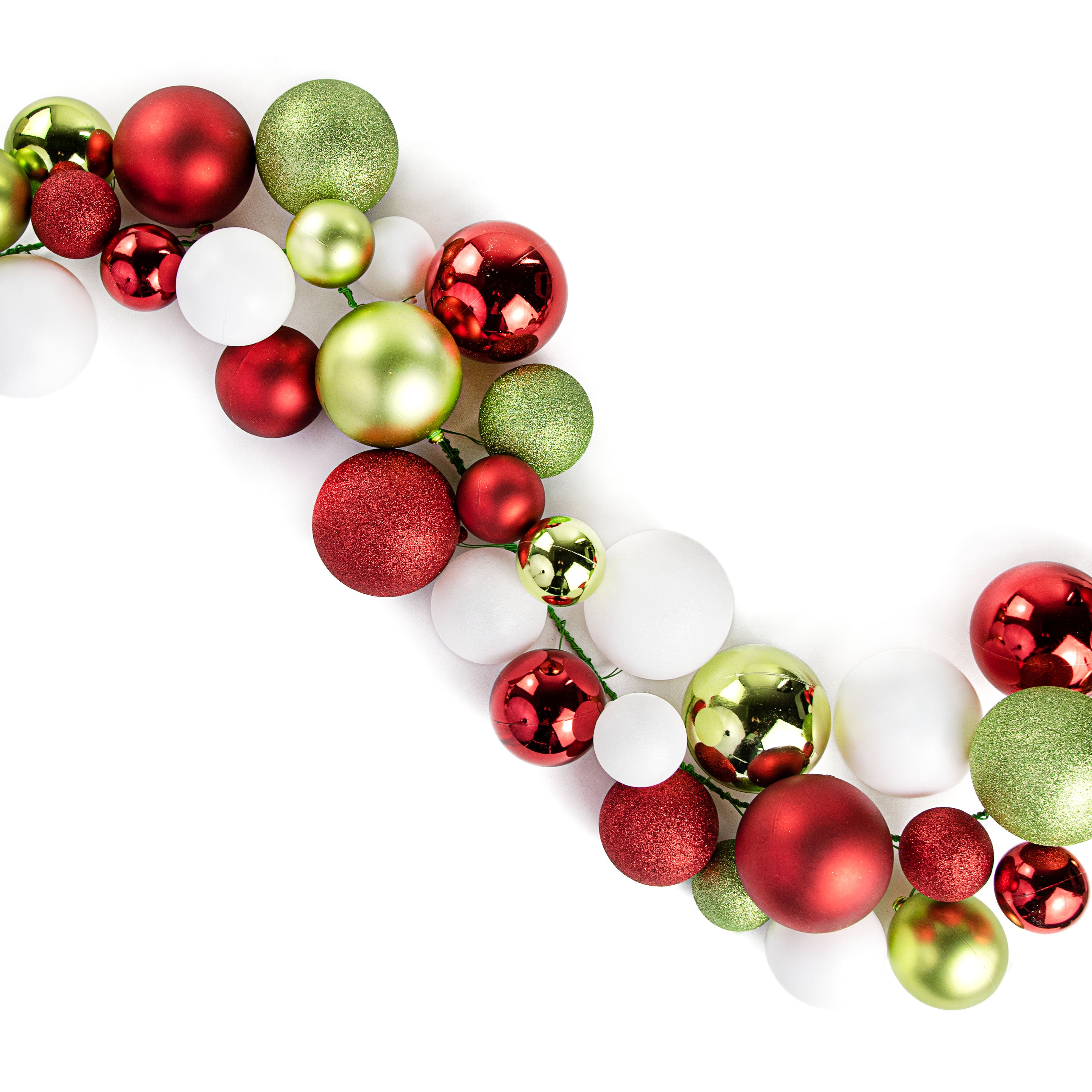 6' Effortless Ornament Garland: Red, Lime Green, White Item Number: XG9111XT