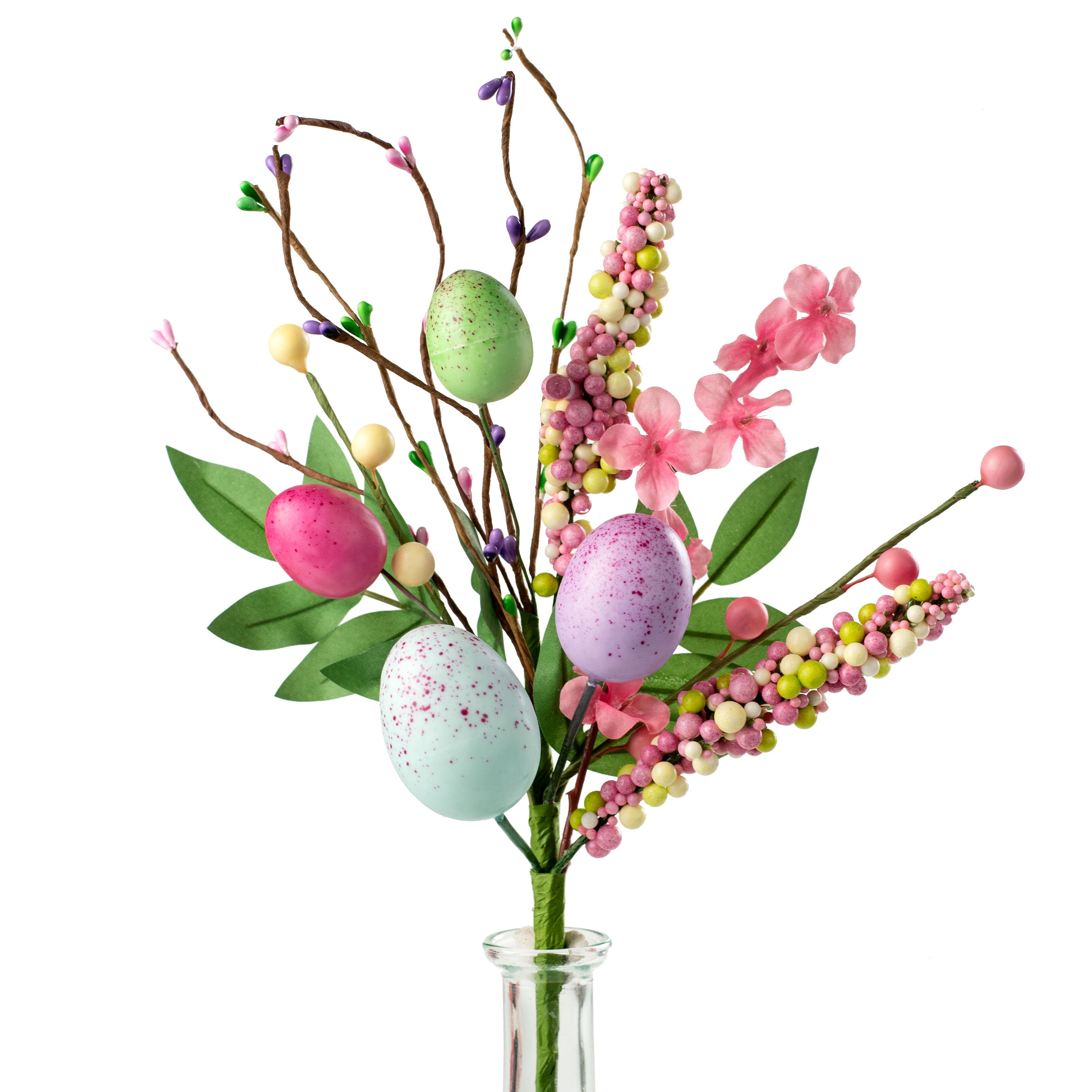 15" Egg Berry Peach Blossom Pick Item Number: 62710SP15