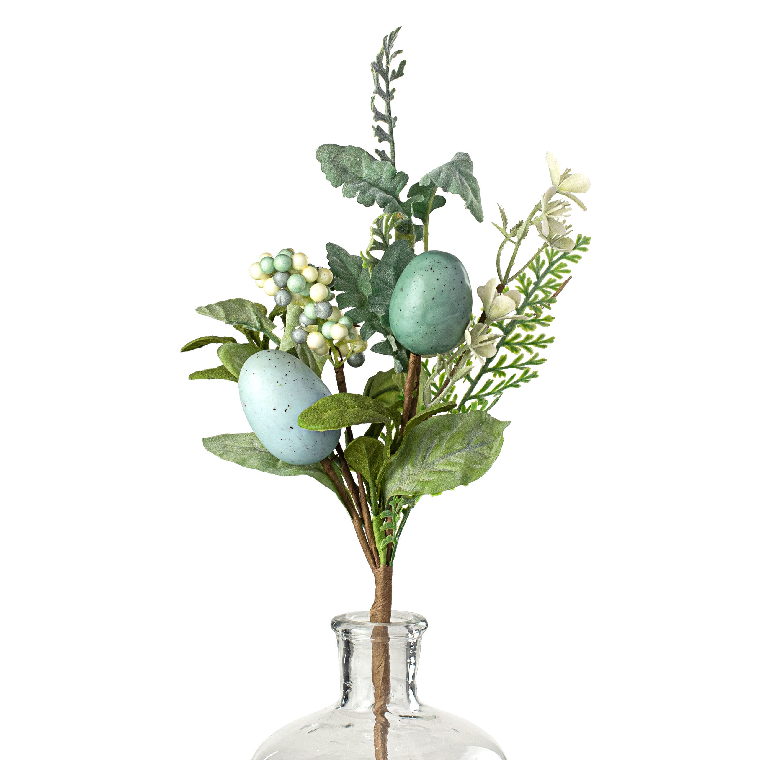 16" Egg, Leaves, Berry Pick: Blue & Cream Item Number: 63047SP16