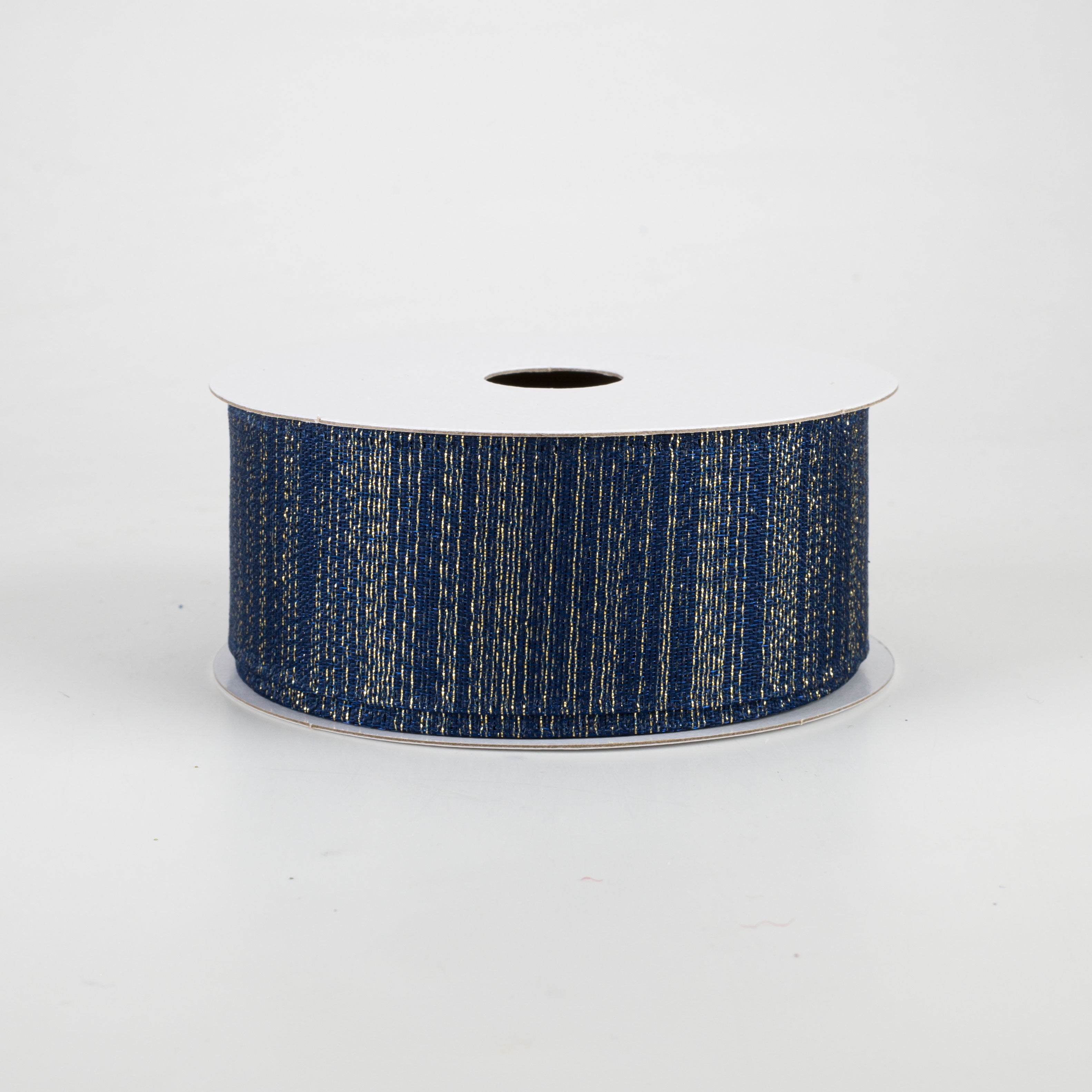 1.5" Elegant Metallic Weave Ribbon: Navy & Gold (10 Yards) Item Number: 75025-09-27