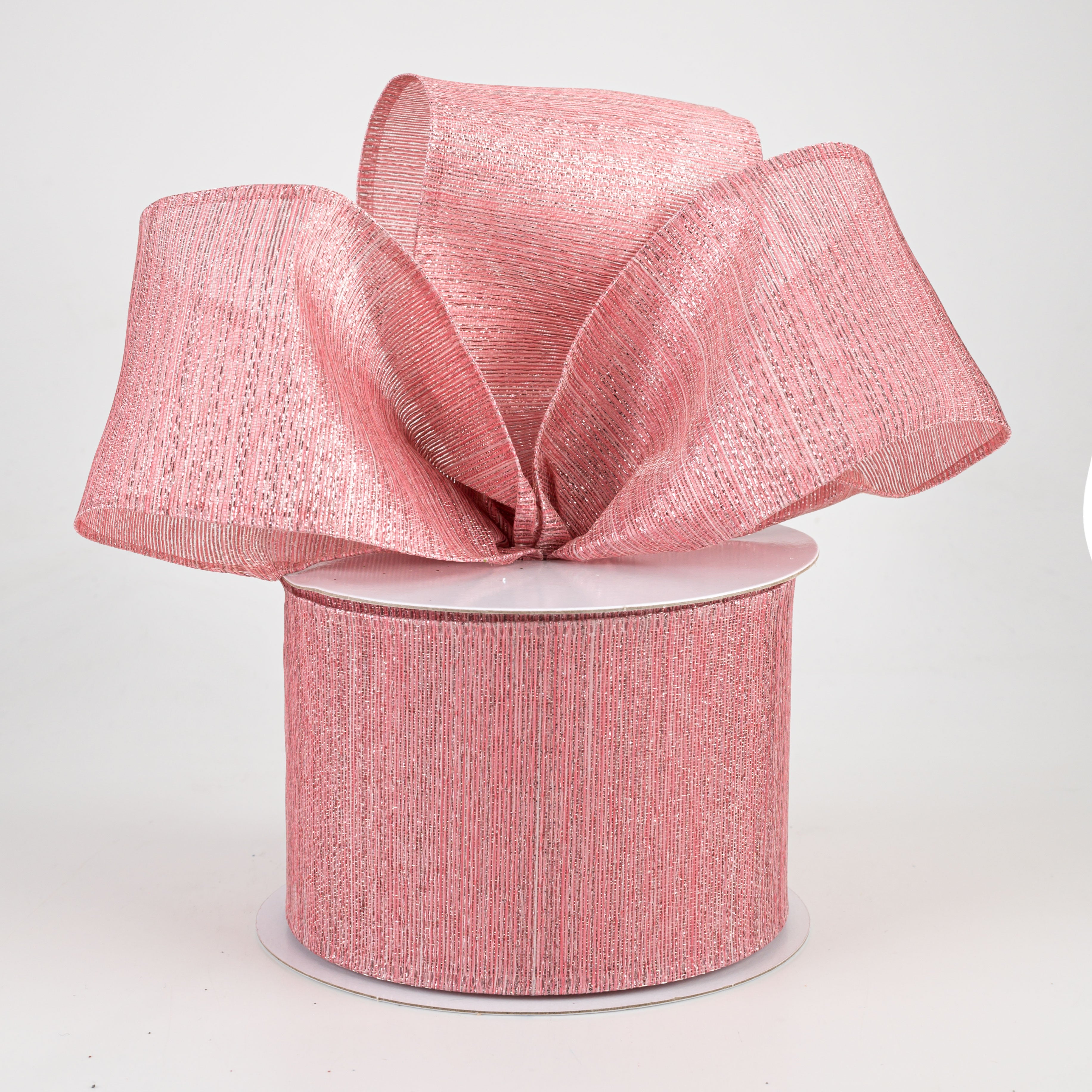 2.5" Elegant Metallic Weave Ribbon: Rose Gold (10 Yards) Lifestyle Photo