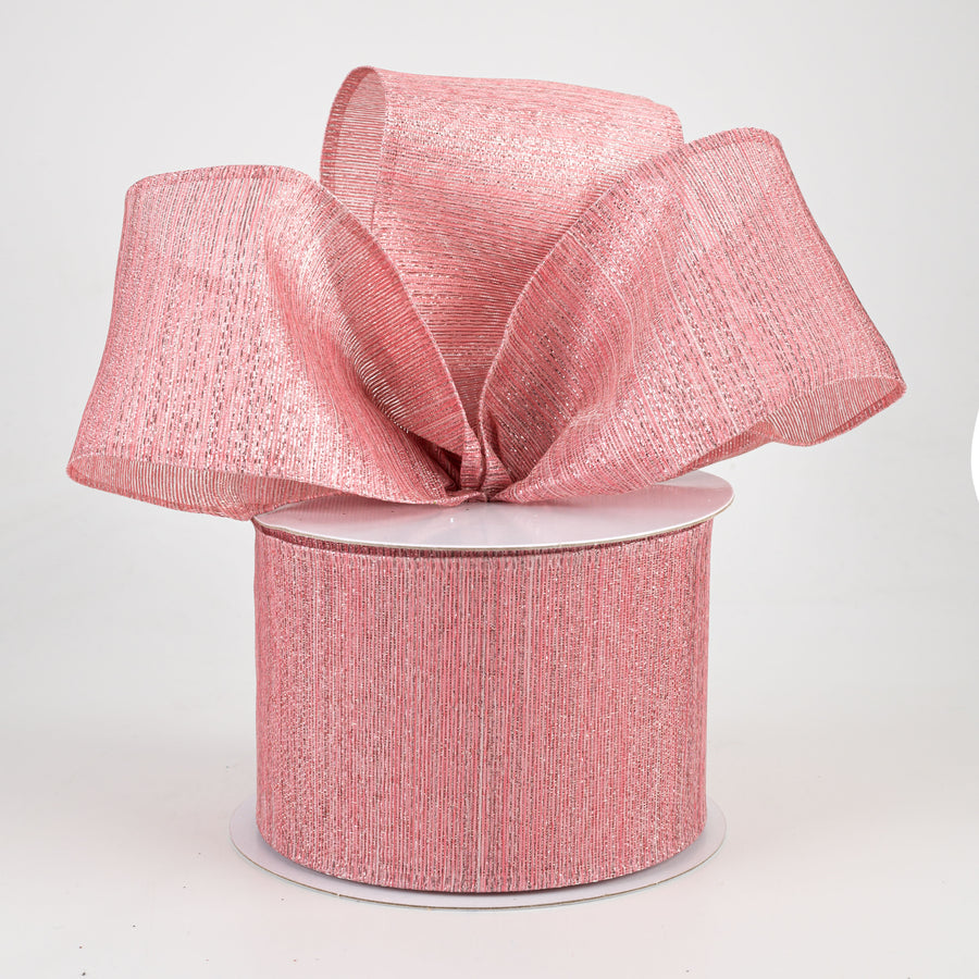 2.5" Elegant Metallic Weave Ribbon: Rose Gold (10 Yards) Lifestyle Photo