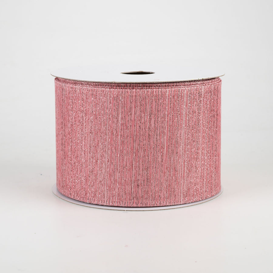 2.5" Elegant Metallic Weave Ribbon: Rose Gold (10 Yards)