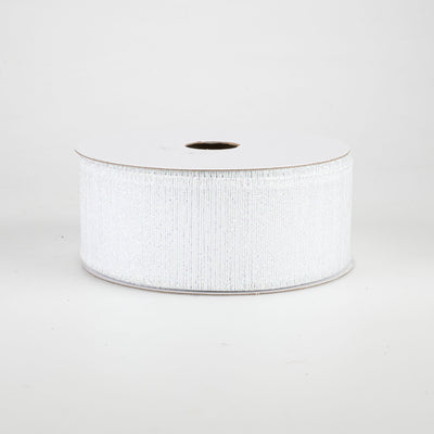1.5" Elegant Metallic Weave Ribbon: White Iridescent (10 Yards)