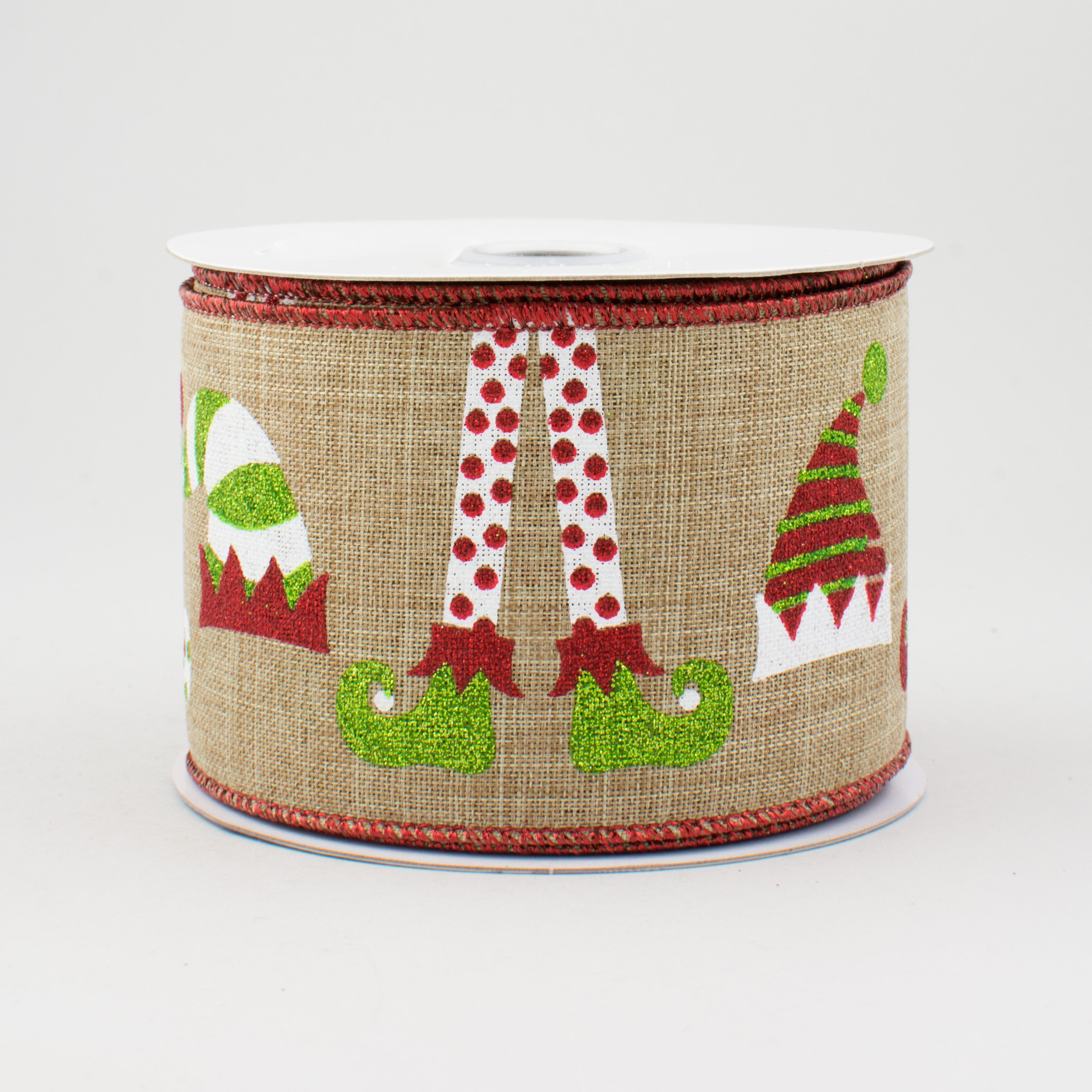 2.5" Elf Hats & Legs Ribbon: Beige (10 Yards)