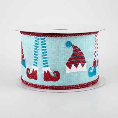 2.5" Elf Hats & Legs Ribbon: Ice Blue (10 Yards)