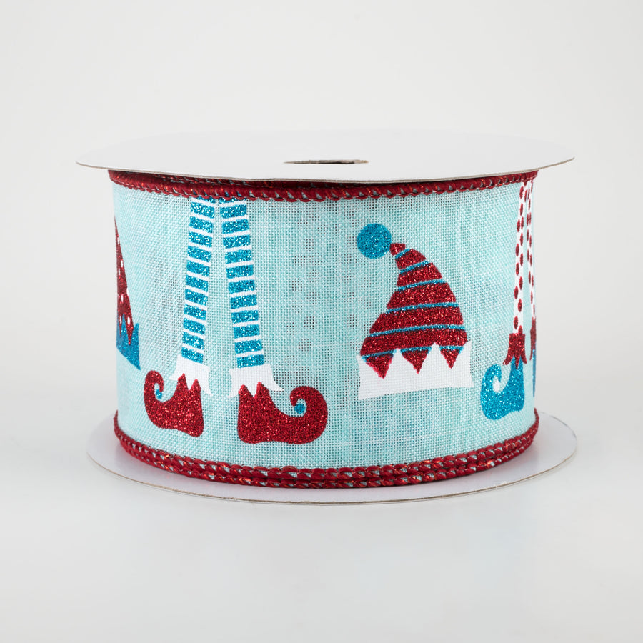 2.5" Elf Hats & Legs Ribbon: Ice Blue (10 Yards)