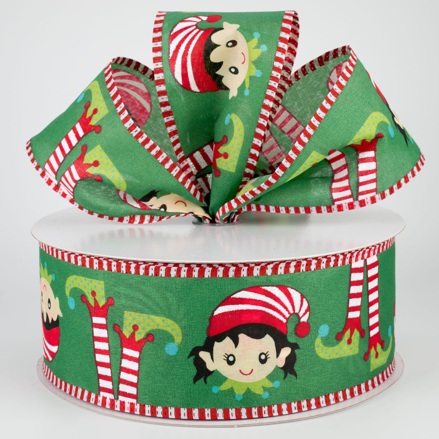 2.5" Elf Head & Feet Ribbon: Emerald (50 Yards) Lifestyle Photo