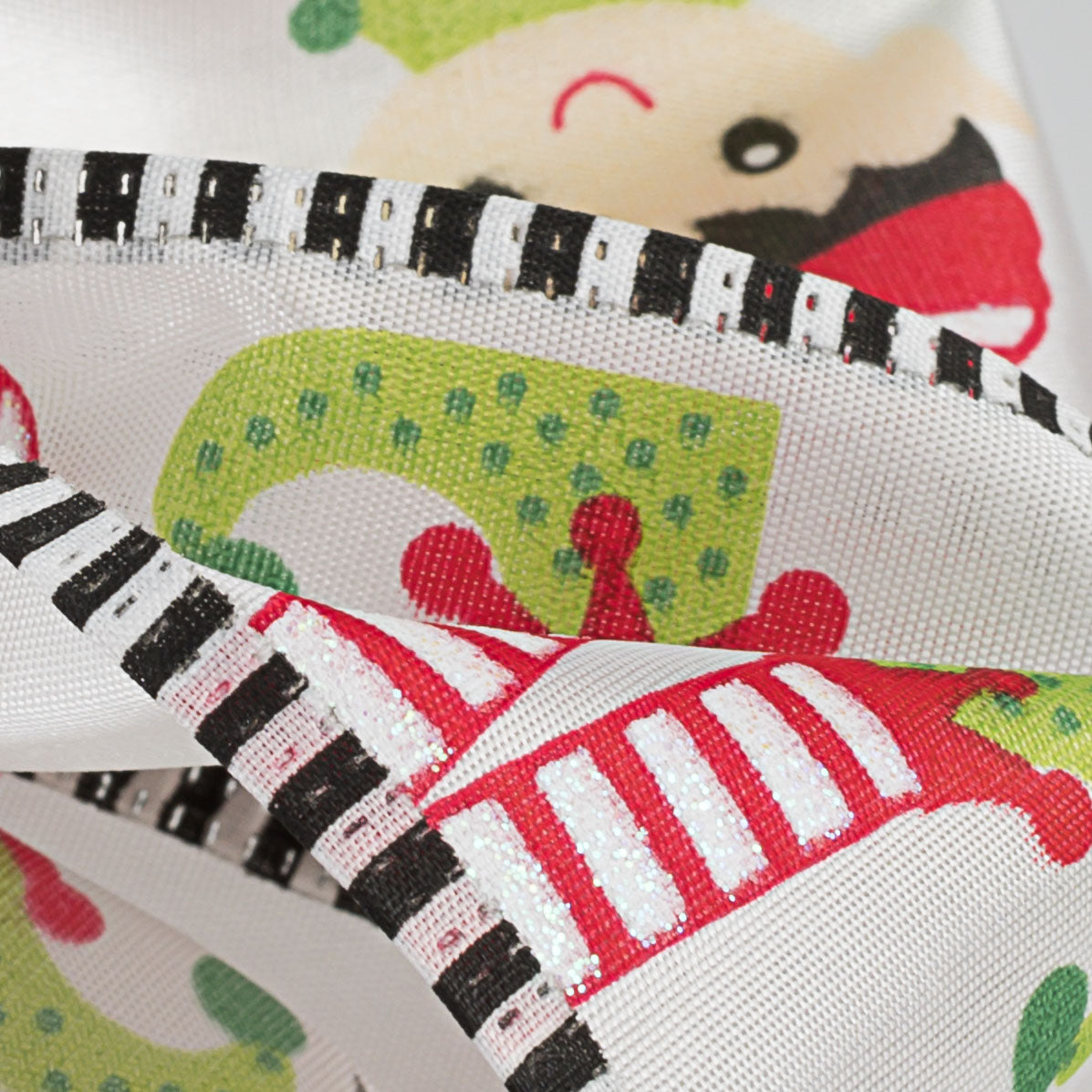 2.5" Elf Head & Feet Ribbon: White (10 Yards) detail photo 3