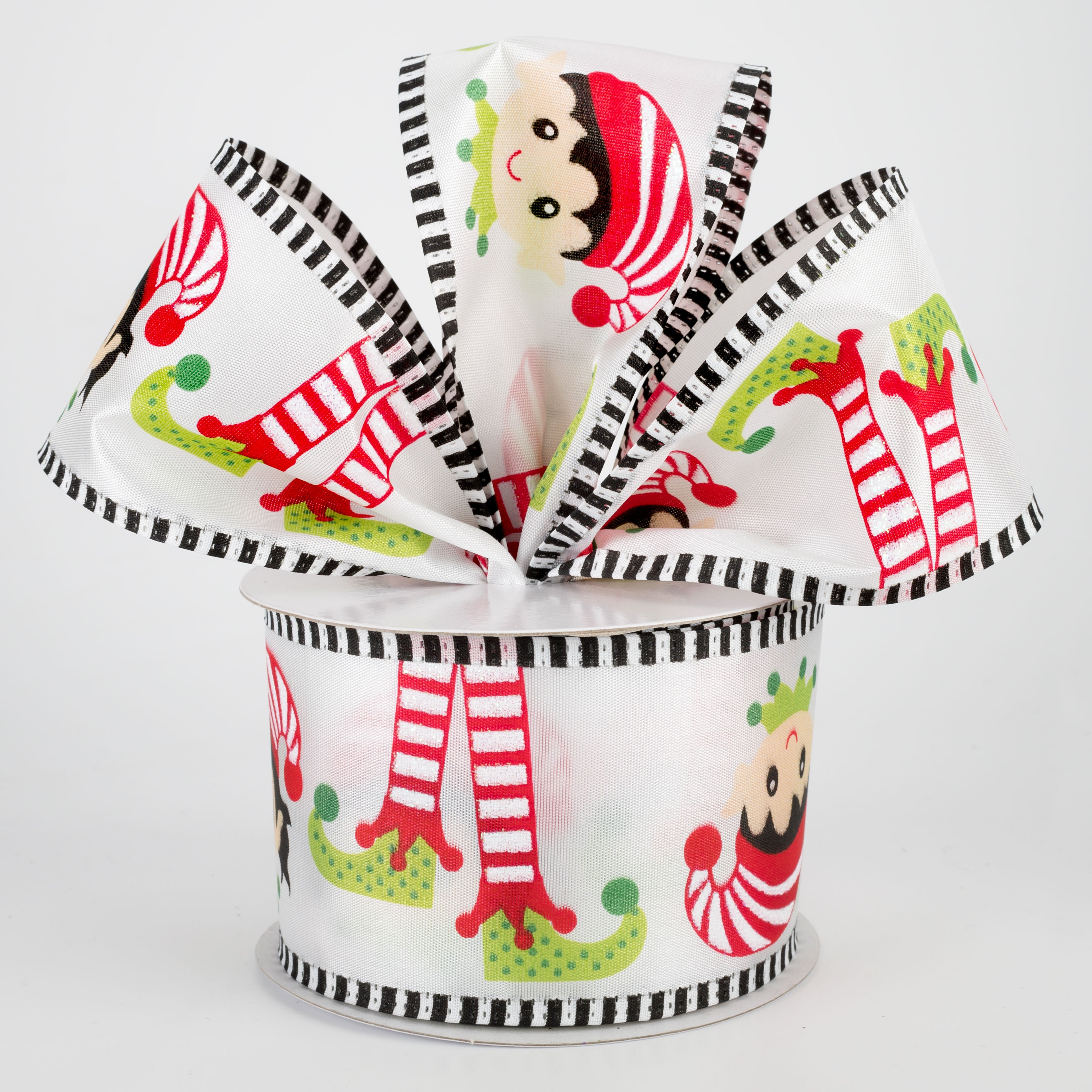 2.5" Elf Head & Feet Ribbon: White (10 Yards) Lifestyle Photo