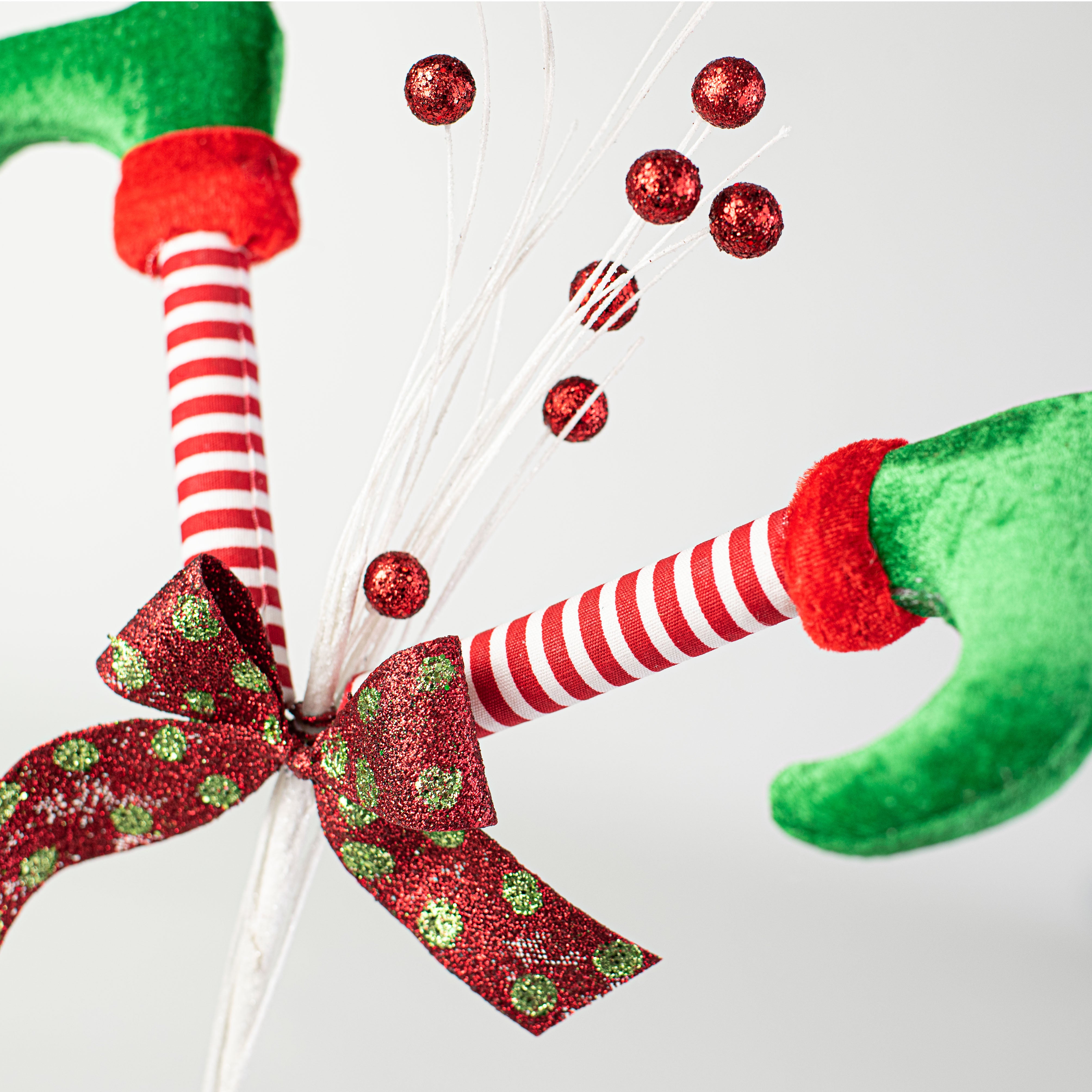 29" Elf Legs Spray: Red, White, Green Lifestyle Photo