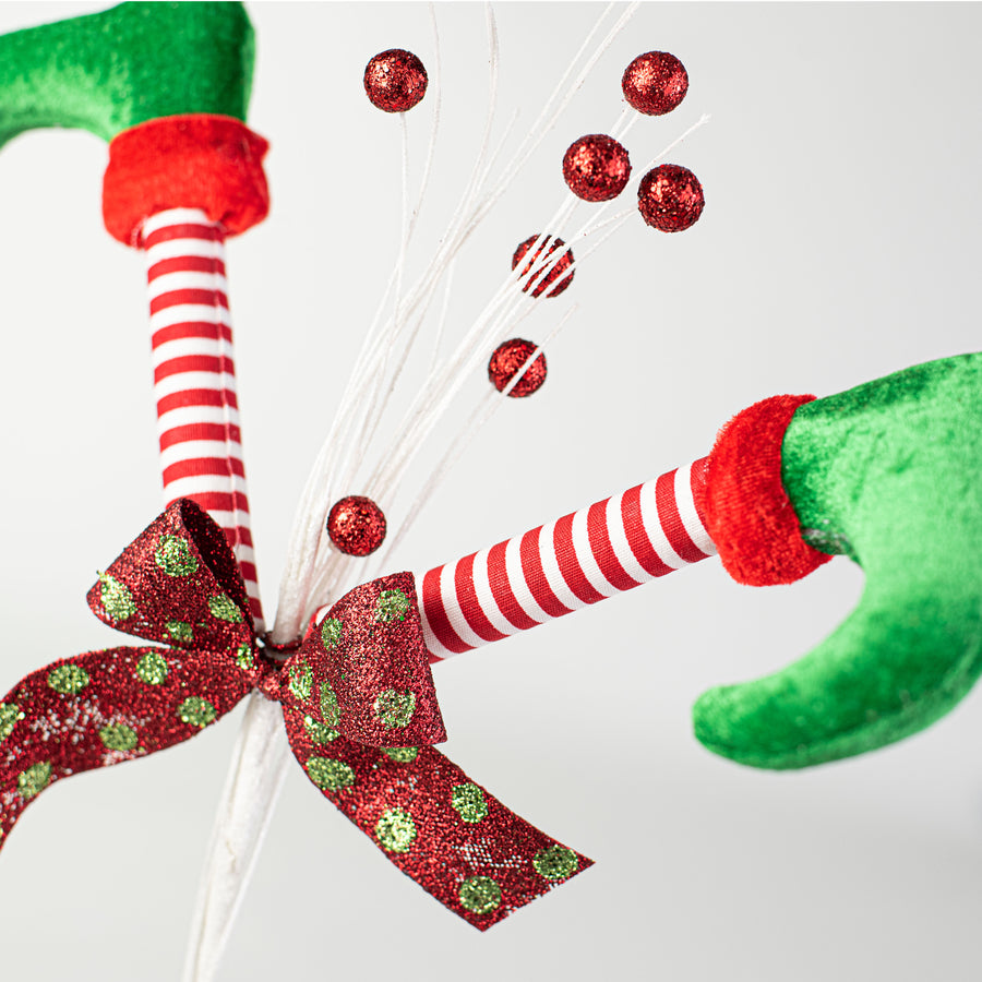 29" Elf Legs Spray: Red, White, Green Lifestyle Photo
