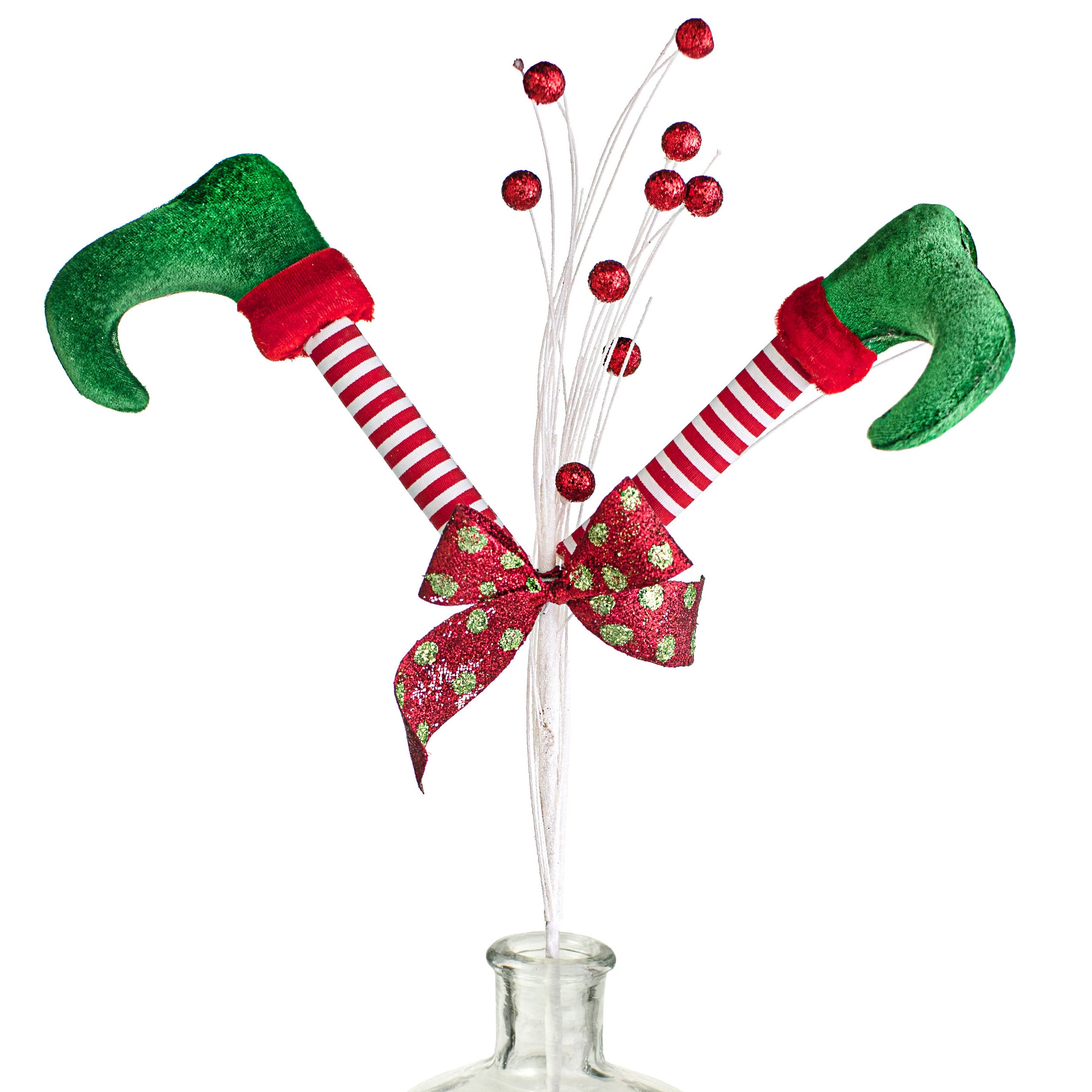 29" Elf Legs Spray: Red, White, Green Item Number: 85251RWG