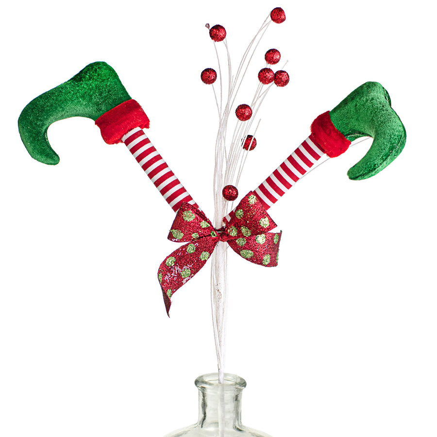 29" Elf Legs Spray: Red, White, Green Item Number: 85251RWG
