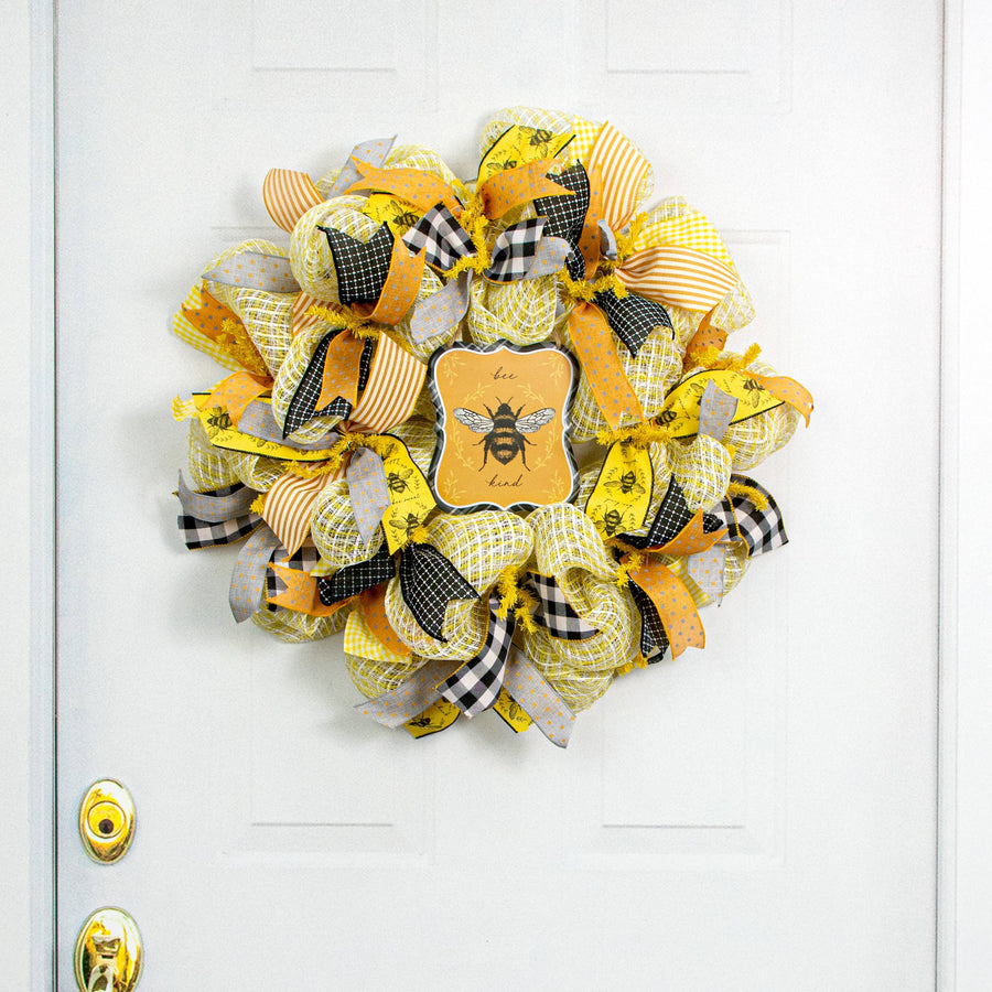 7" Embossed "Bee Kind" Metal Signs (3) Lifestyle Photo