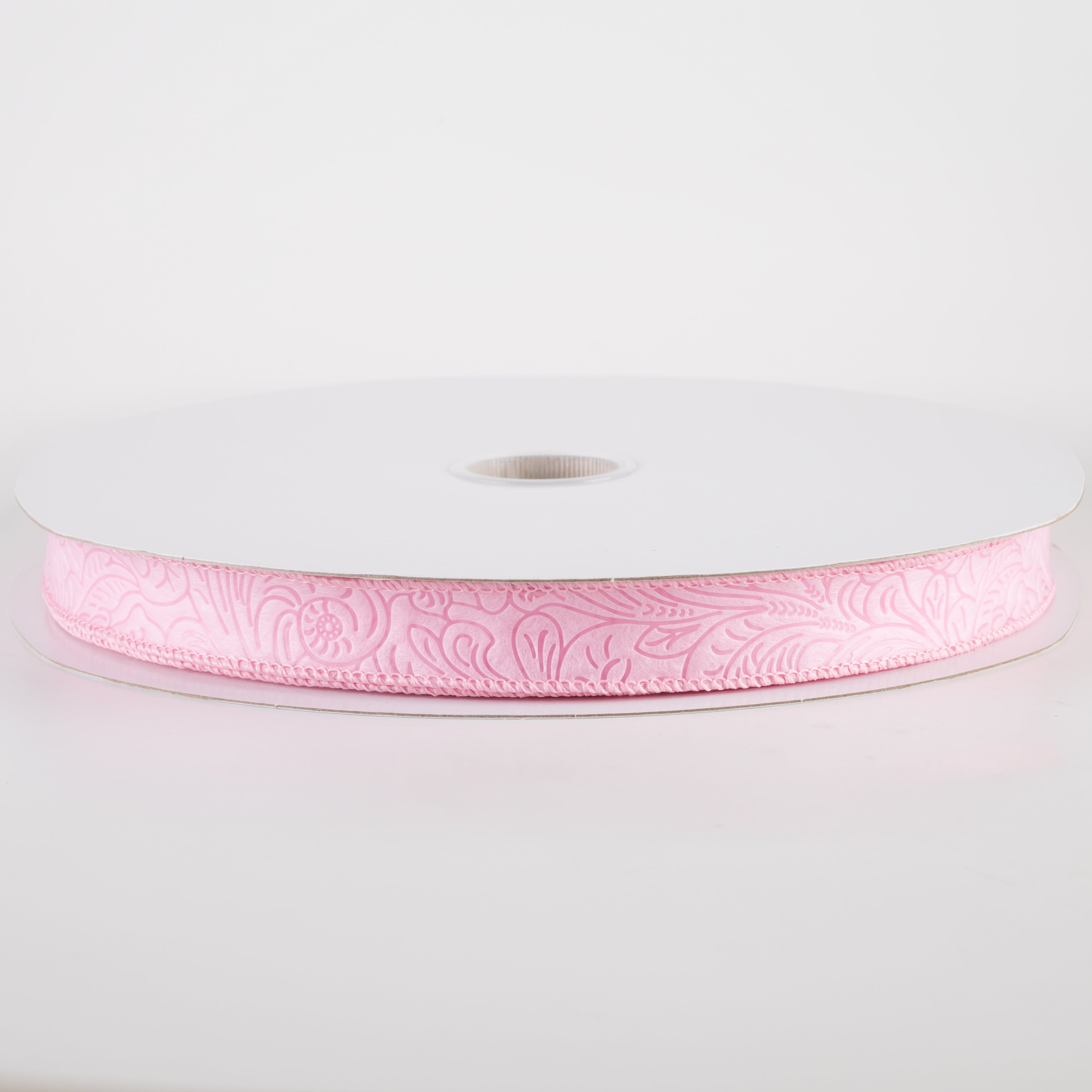 7/8" Embossed Flower Breeze Ribbon: Pink (50 Yards)