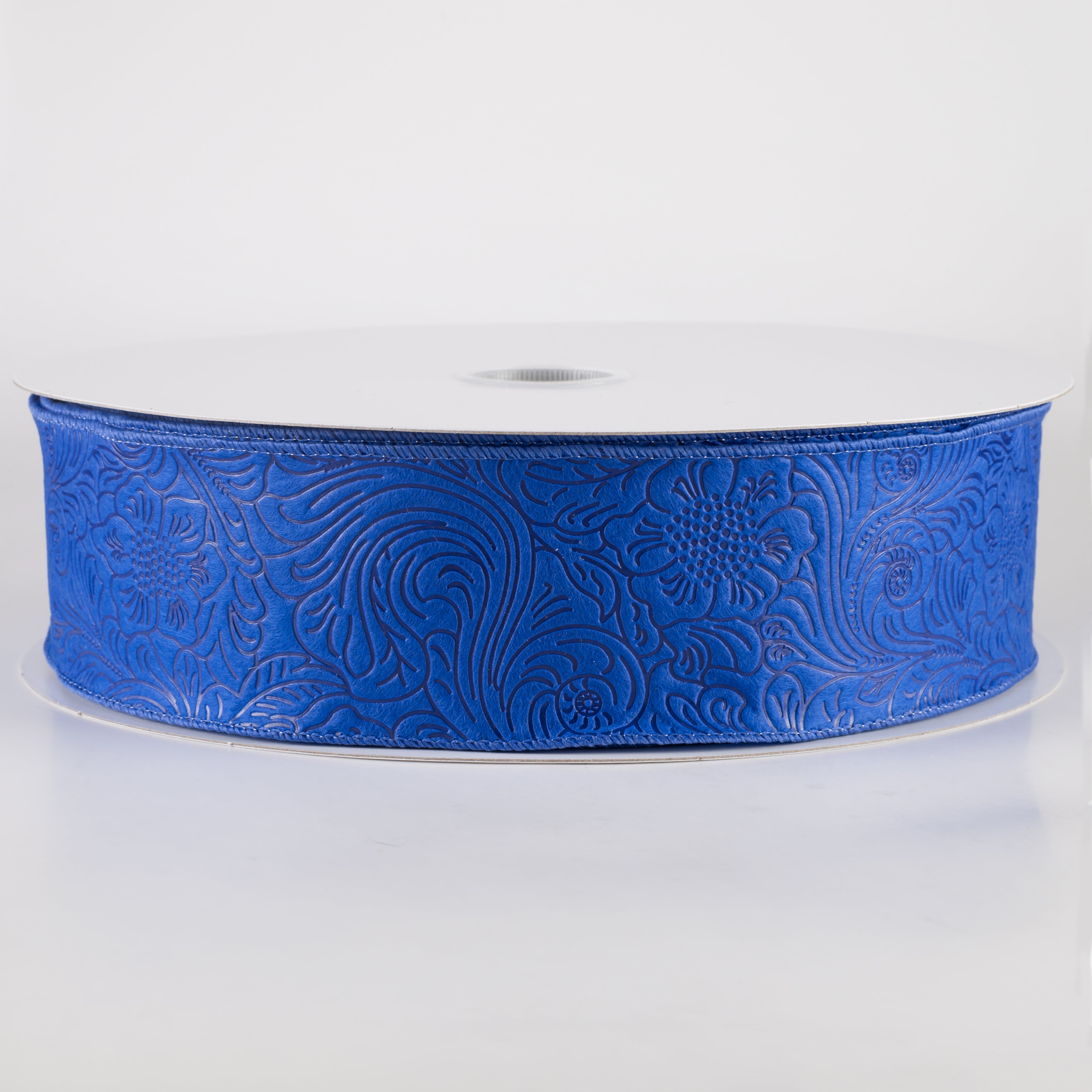 2.5" Embossed Flower Breeze Ribbon: Royal Blue (50 Yards)