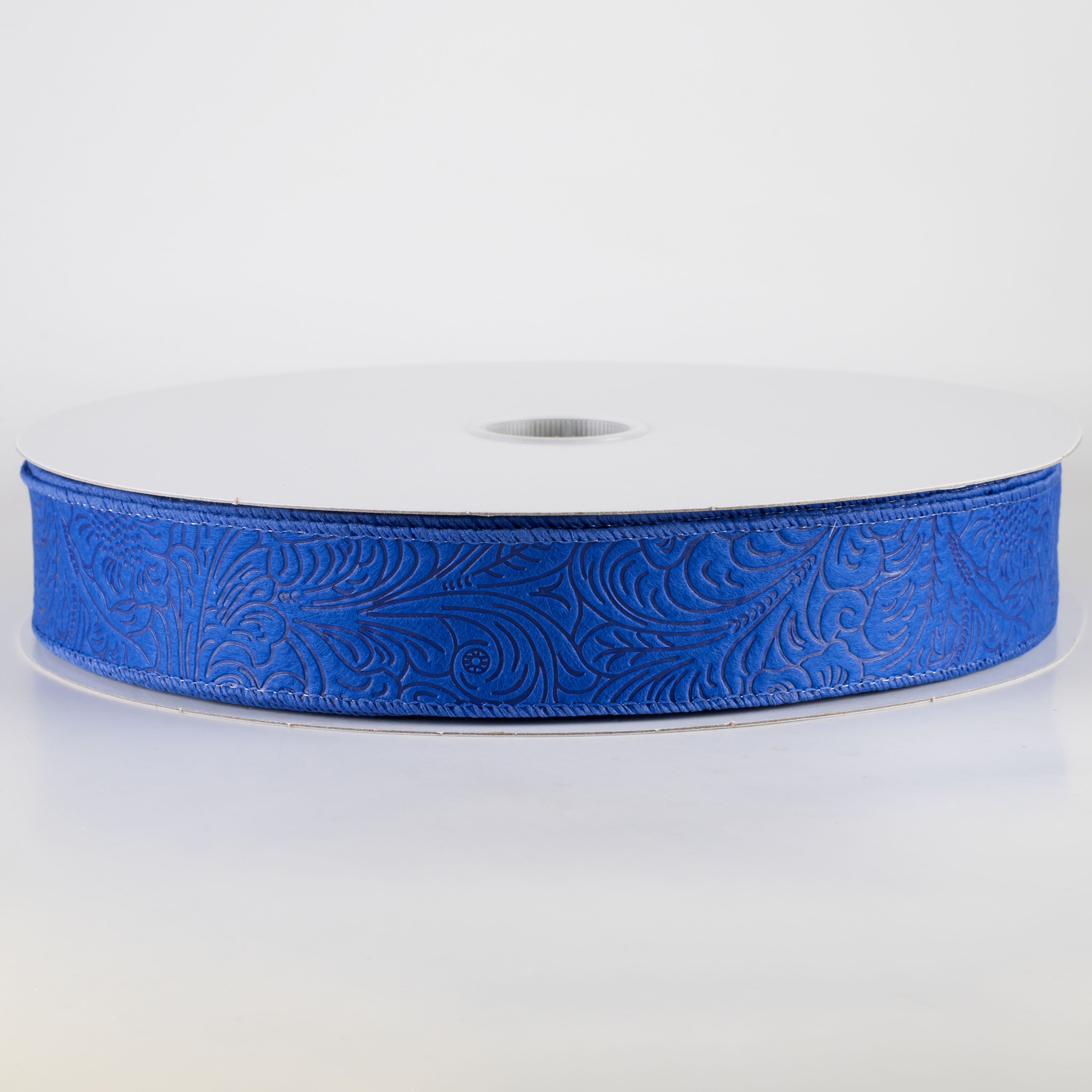 1.5" Embossed Flower Breeze Ribbon: Royal Blue (50 Yards)