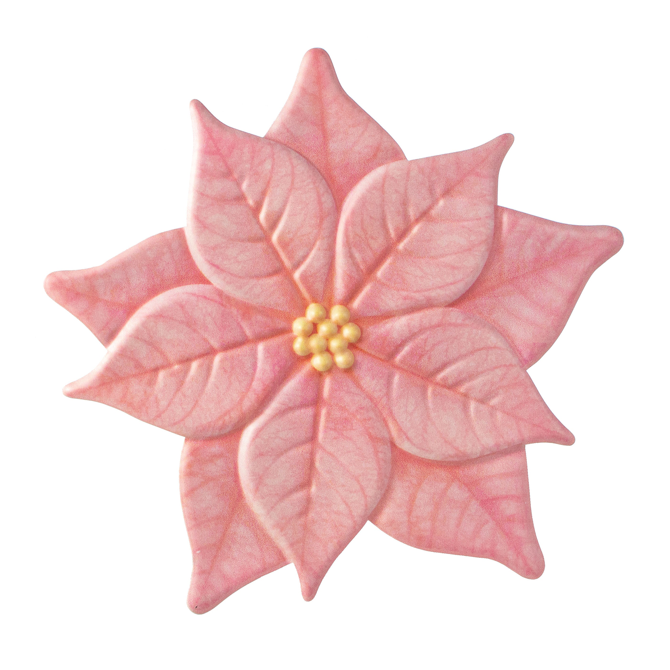 12" Embossed Metal Hanger: Pink Poinsettia Item Number: MD101015