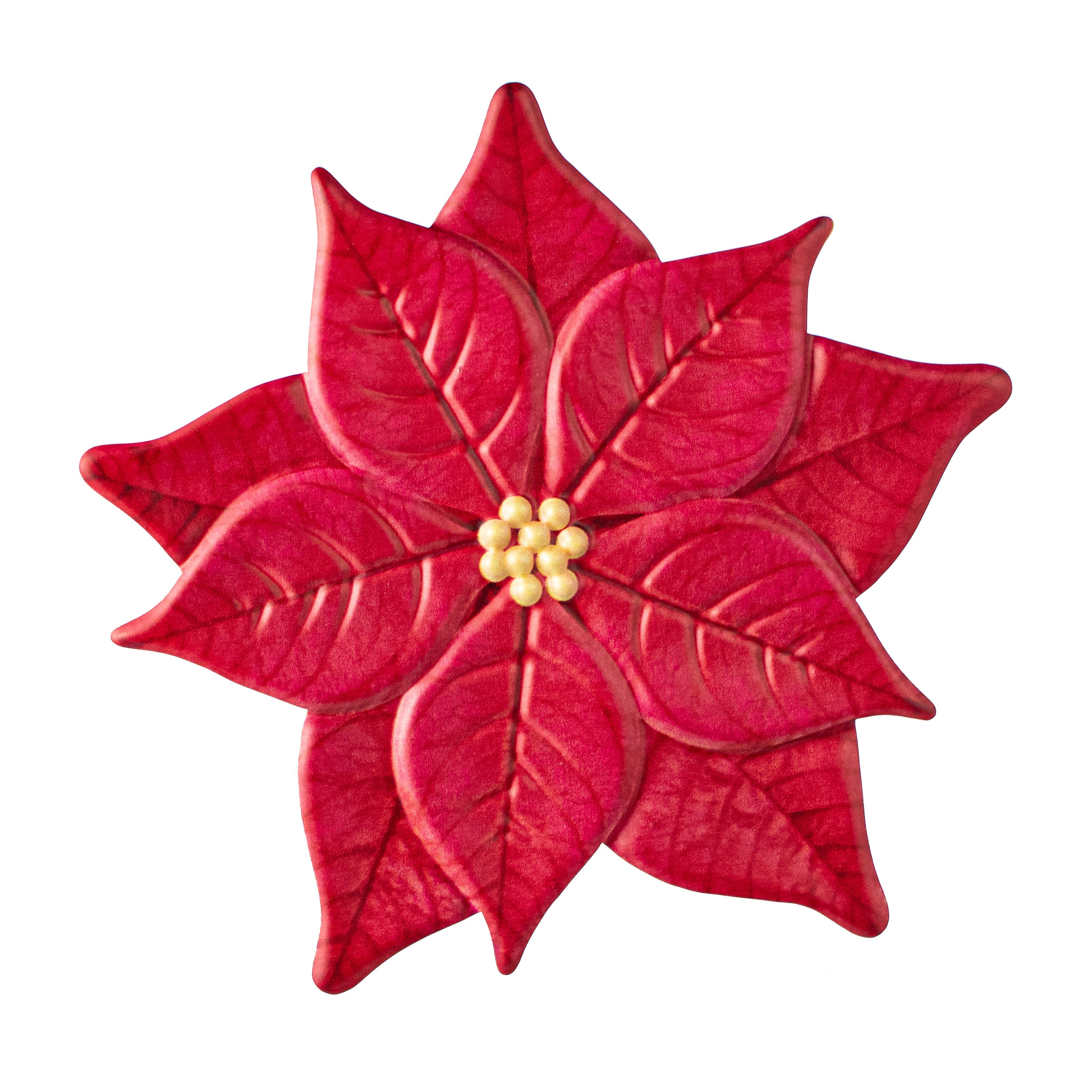 12" Embossed Metal Hanger: Red Poinsettia Item Number: MD101024