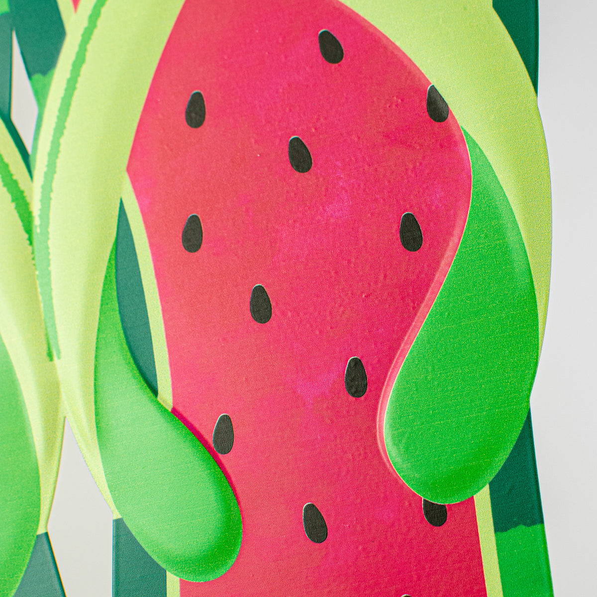 12" Embossed Metal Hanger: Watermelon Flip Flops detail photo 3